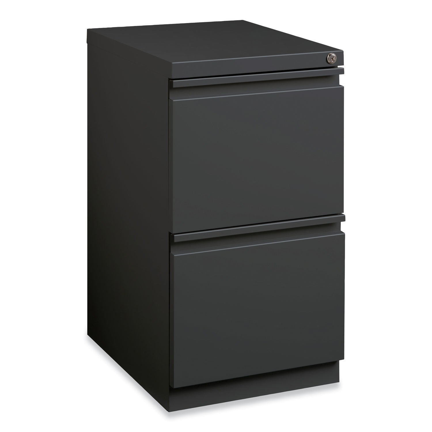 Full-Width Pull 20 Deep Mobile Pedestal File, 2-Drawer: File/File, Letter, Charcoal, 15 x 19.88 x 27.75