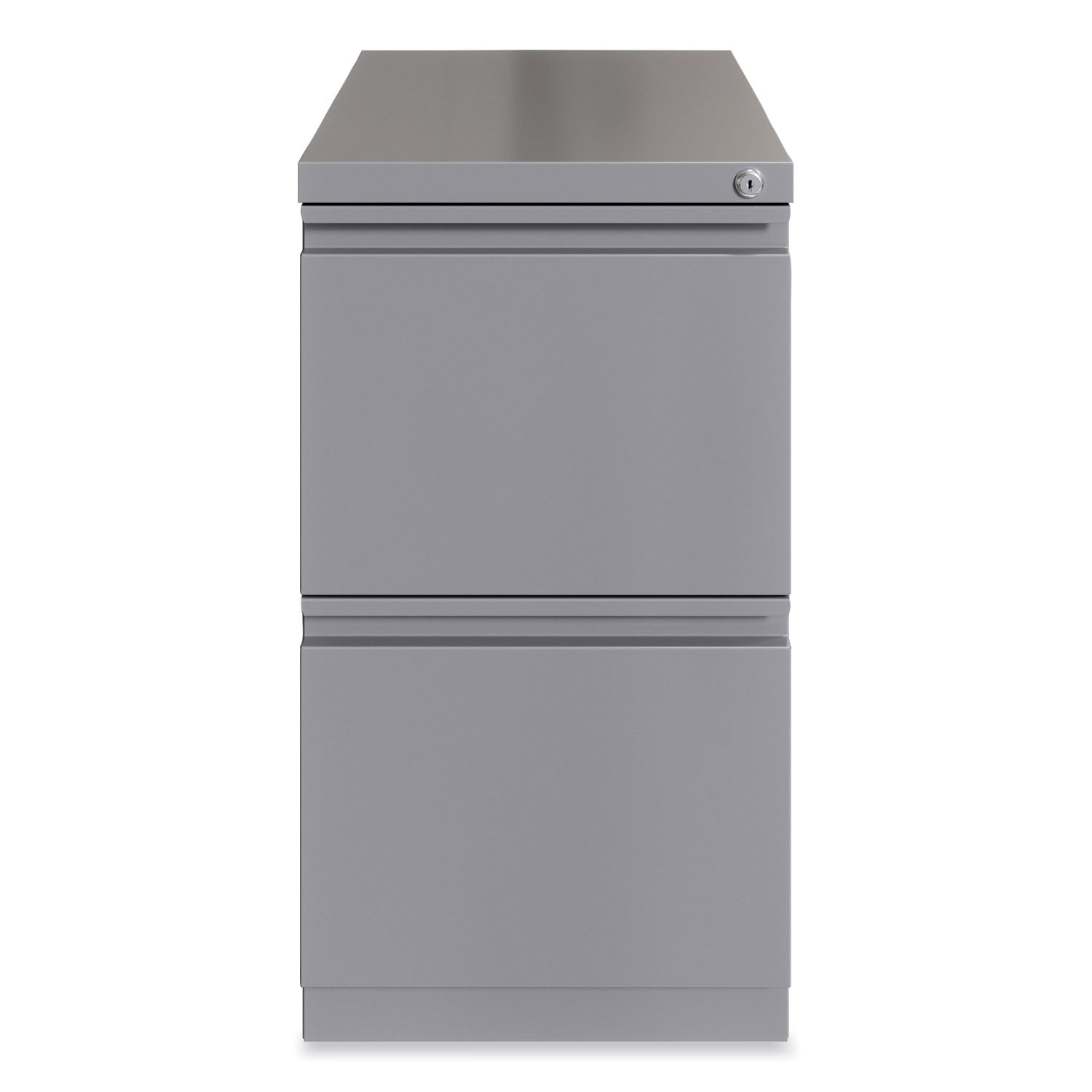 Hirsh Industries® Full-Width Pull 20 Deep Mobile Pedestal File, 2-Drawer: File/File, Letter, Arctic Silver, 15 x 19.88 x 27.75