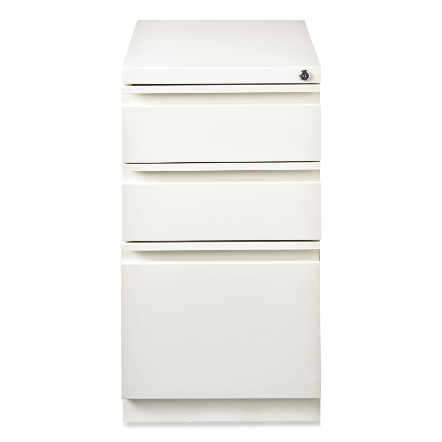 Hirsh Industries® Full-Width Pull 20 Deep Mobile Pedestal File, 3-Drawer: Box/Box/File, Letter, White, 15 x 19.88 x 27.75