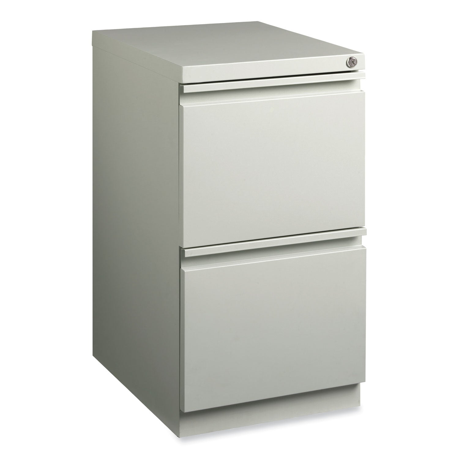 Full-Width Pull 20 Deep Mobile Pedestal File, 2-Drawer: File/File, Letter, Light Gray, 15 x 19.88 x 27.75