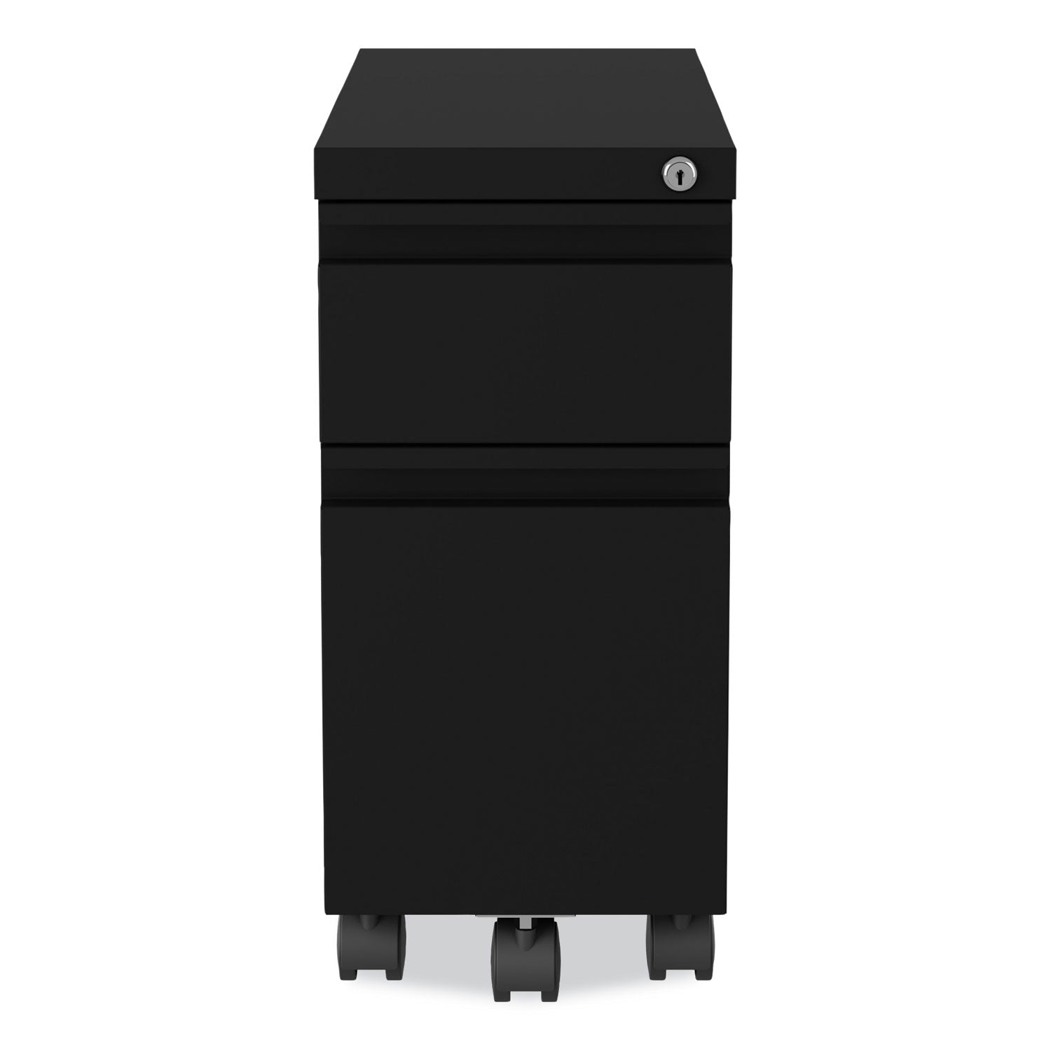 Hirsh Industries® Zip Mobile Pedestal File, 2-Drawer: Box/File, Legal/Letter, Black, 10 x 19.88 x 21.75