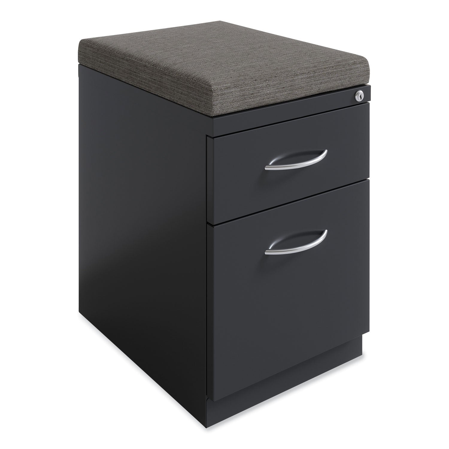 Arch Pull 20 Deep Mobile Pedestal File, 2-Drawer: Box/File, Letter, Charcoal, 15 x 19.88 x 23.75