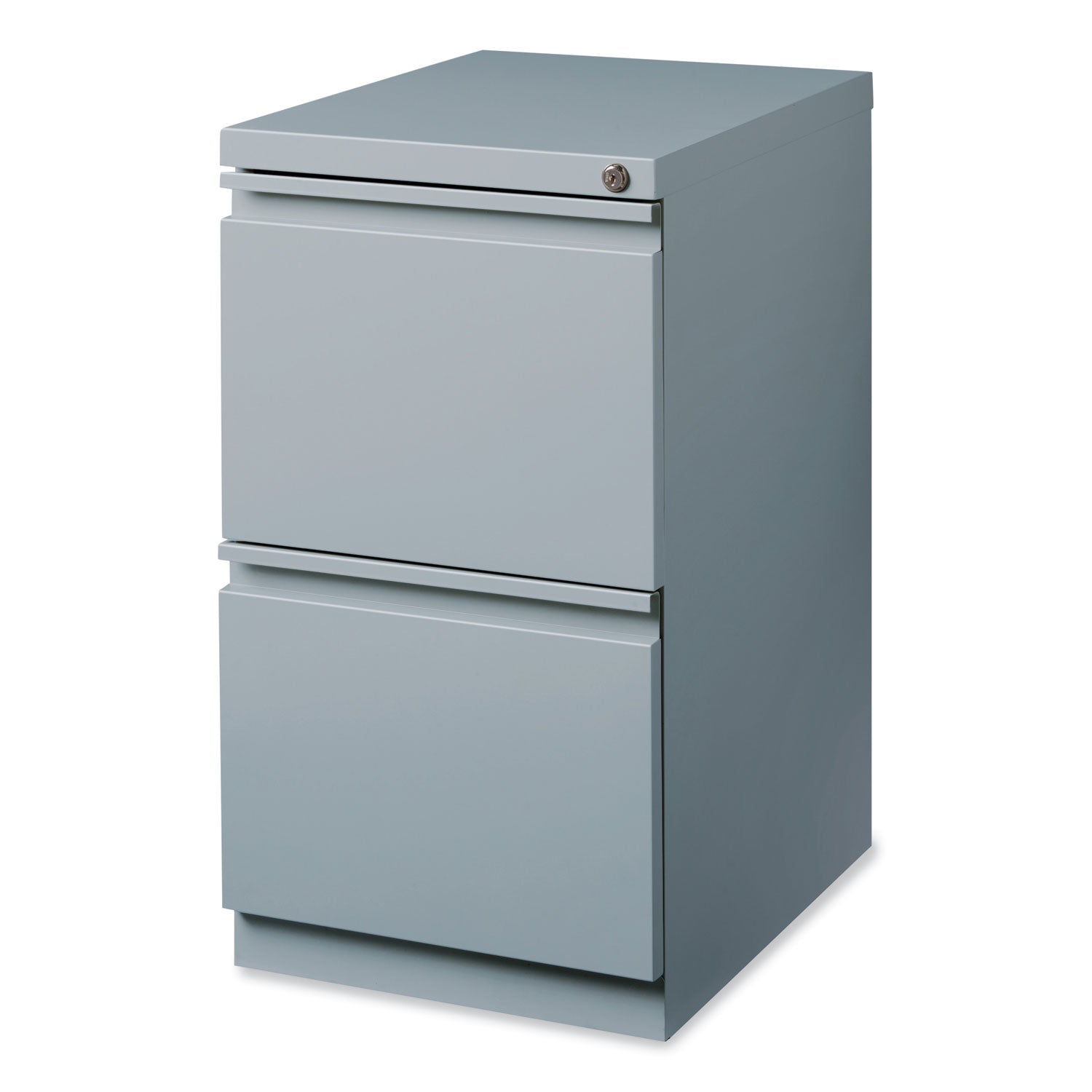 Hirsh Industries® Full-Width Pull 20 Deep Mobile Pedestal File, 2-Drawer: File/File, Letter, Platinum, 15 x 19.88 x 27.75