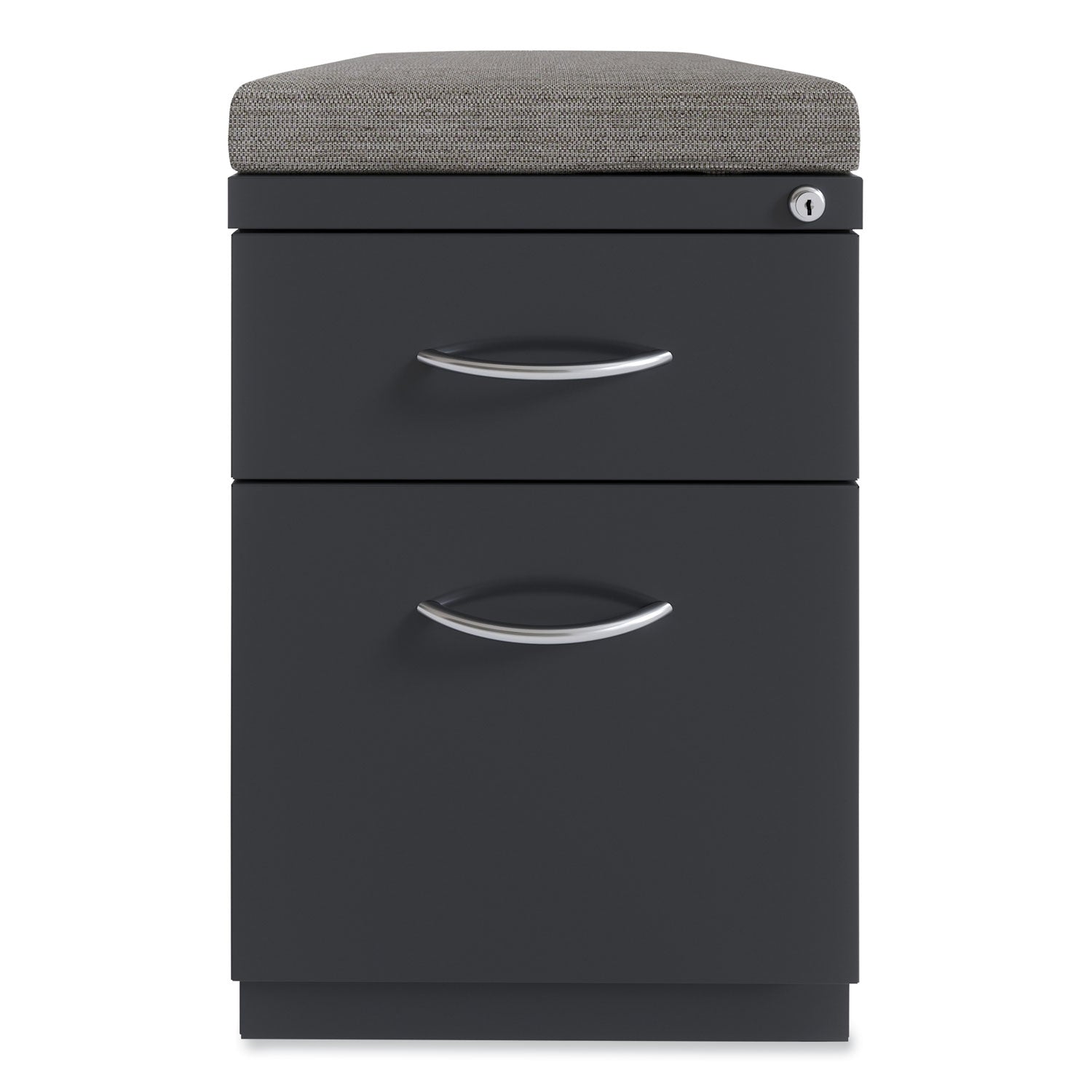 Hirsh Industries® Arch Pull 20 Deep Mobile Pedestal File, 2-Drawer: Box/File, Letter, Charcoal, 15 x 19.88 x 23.75