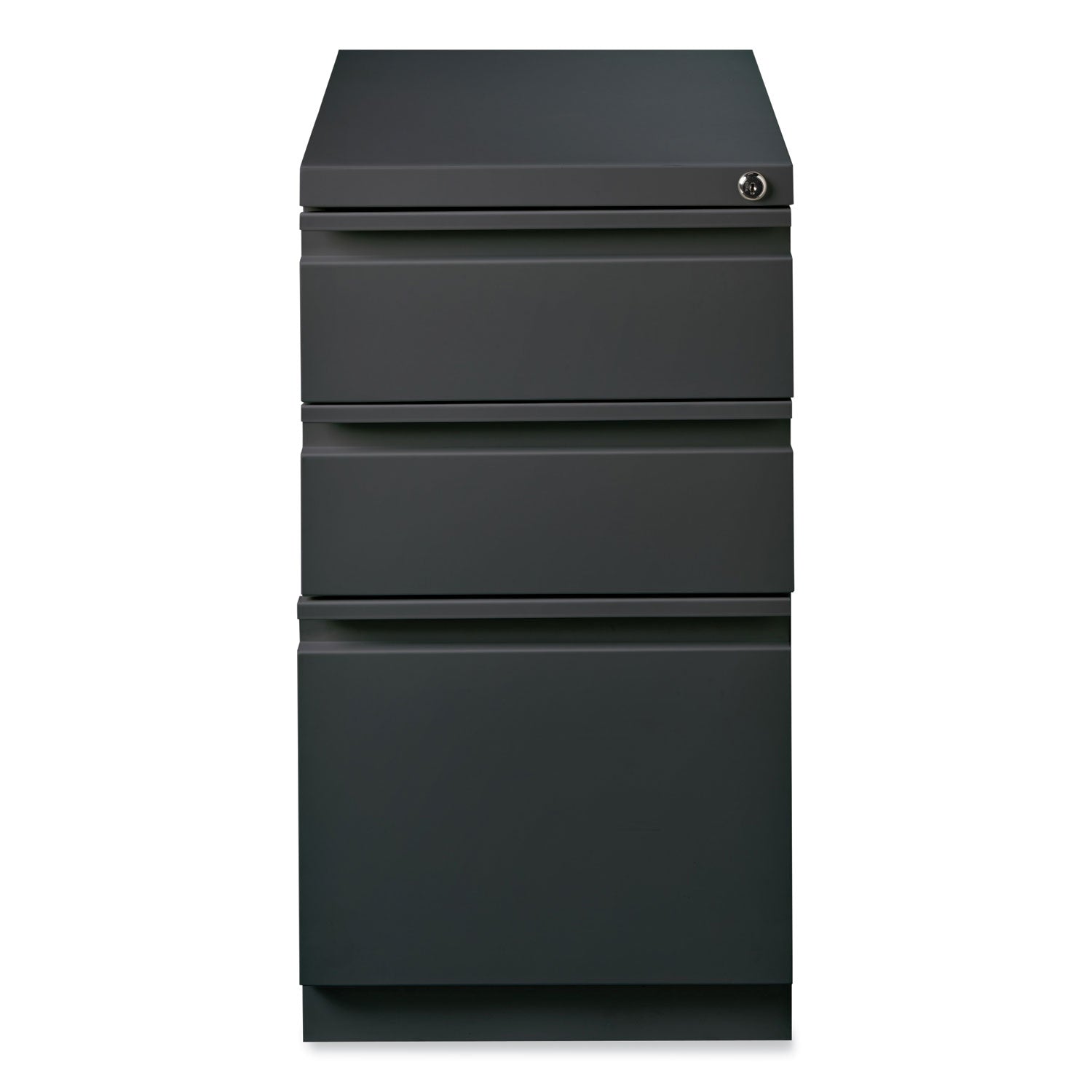 Hirsh Industries® Full-Width Pull 20 Deep Mobile Pedestal File, 3-Drawer: Box/Box/File, Letter, Charcoal, 15 x 19.88 x 27.75