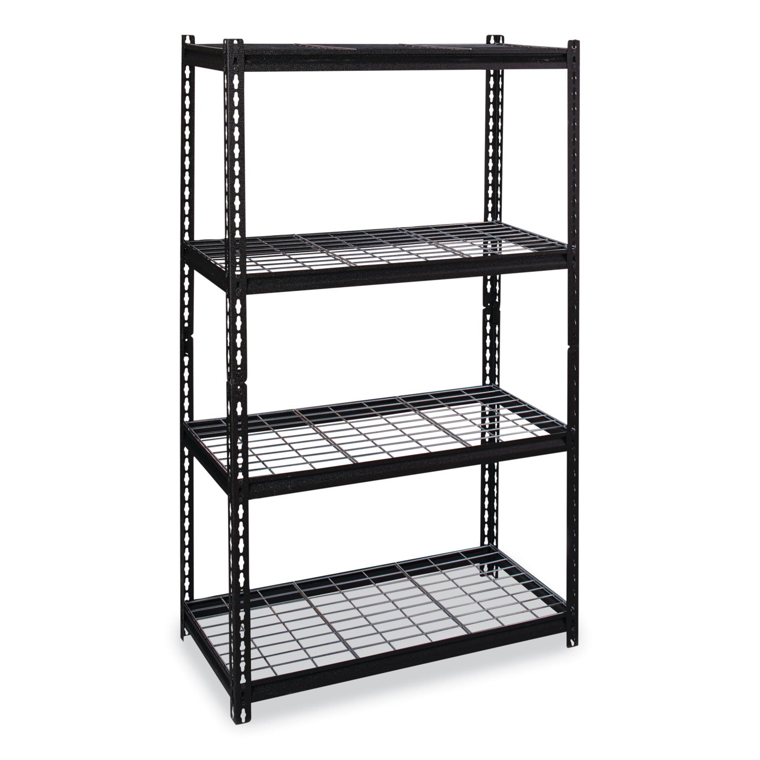 Hirsh Industries® Iron Horse 2300 Wire Deck Shelving, Four-Shelf, 36w x 18d x 60h, Black