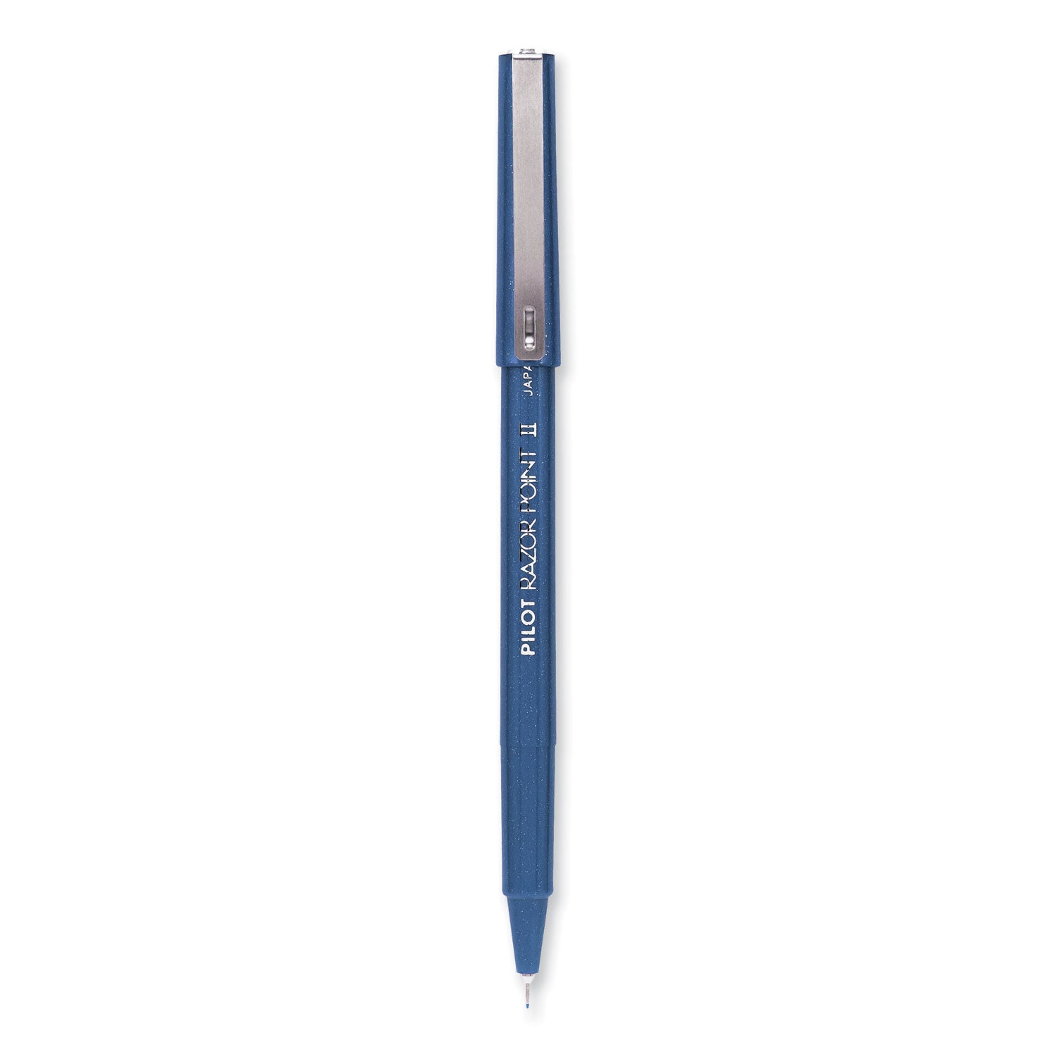 Pilot® Razor Point II Super Fine Line Porous Point Pen, Stick, Ultra-Fine 0.2 mm, Blue Ink, Blue Barrel, Dozen