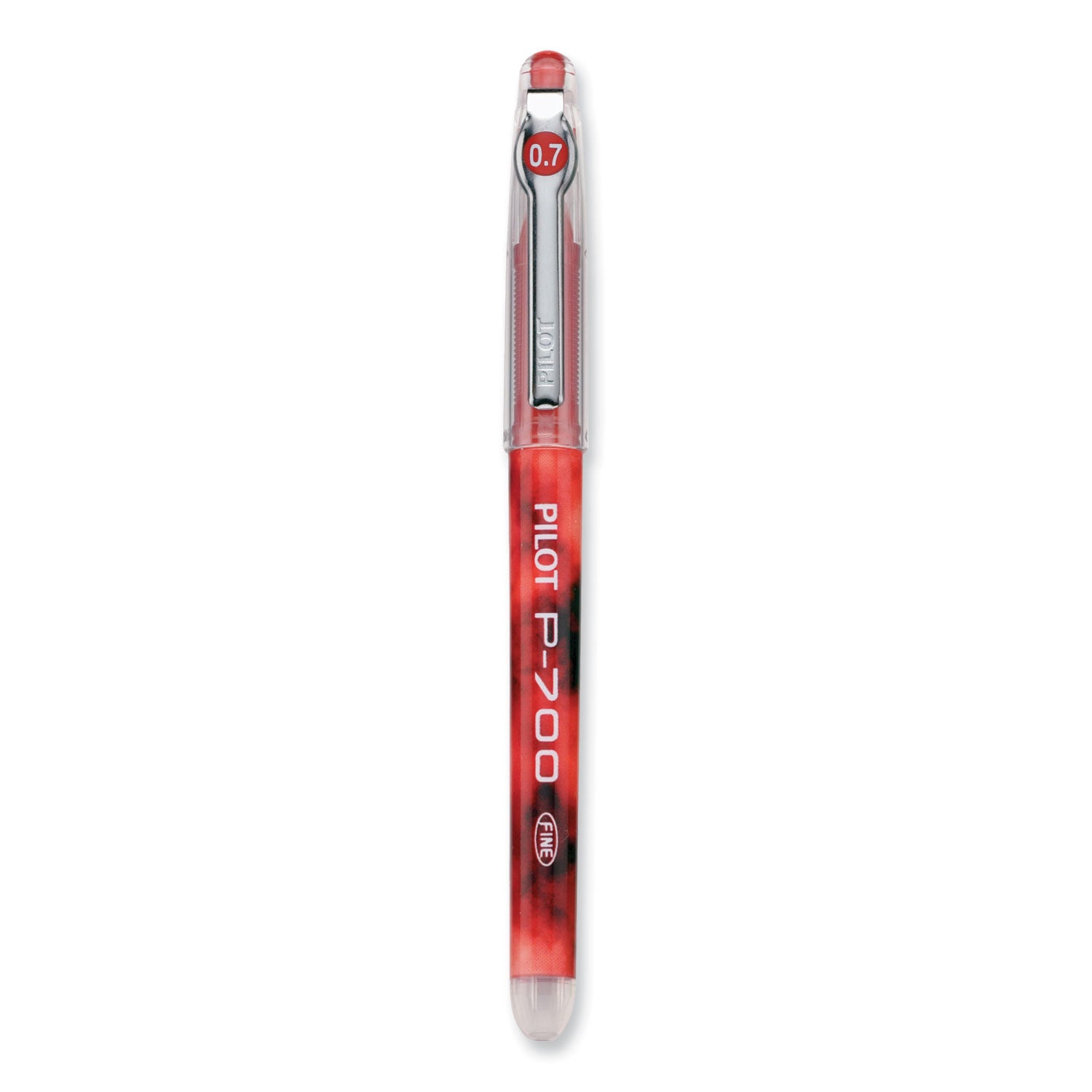 Pilot® Precise P-700 Gel Pen, Stick, Fine 0.7 mm, Red Ink, Red Barrel, Dozen