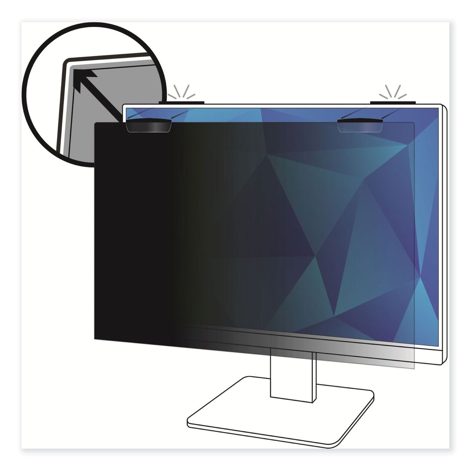 3M™ COMPLY Magnetic Attach Privacy Filter for 24" Widescreen Flat Panel Monitor, 16:9 Aspect Ratio