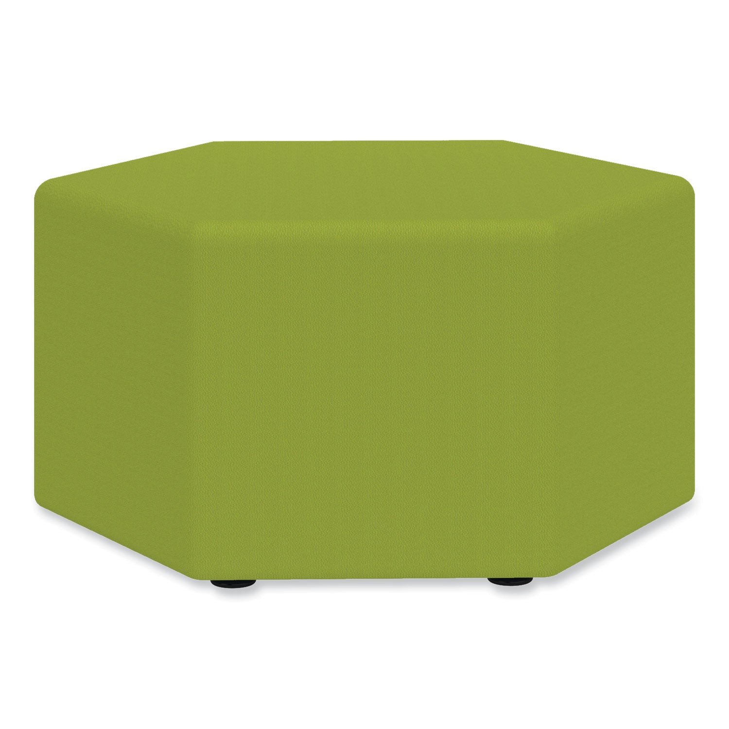 Learn 30" Hexagon Vinyl Ottoman, 30w x 30d x 18h, Green