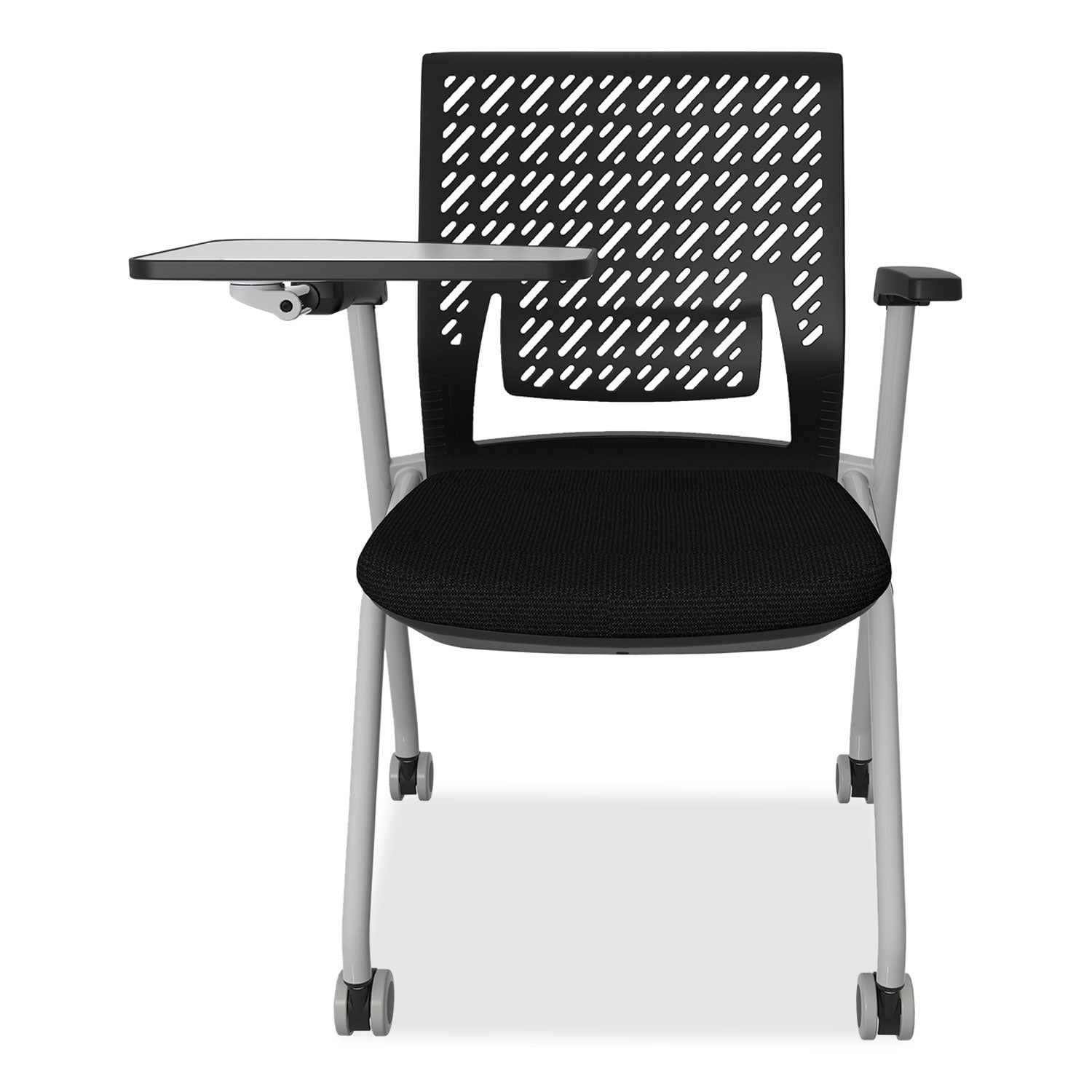 Thesis Training Chair with Flex Back and Tablet, Support Up to 250 lb, 18" Seat Height, Black Seat, Gray Base, 2/Carton Safco® Flipcost