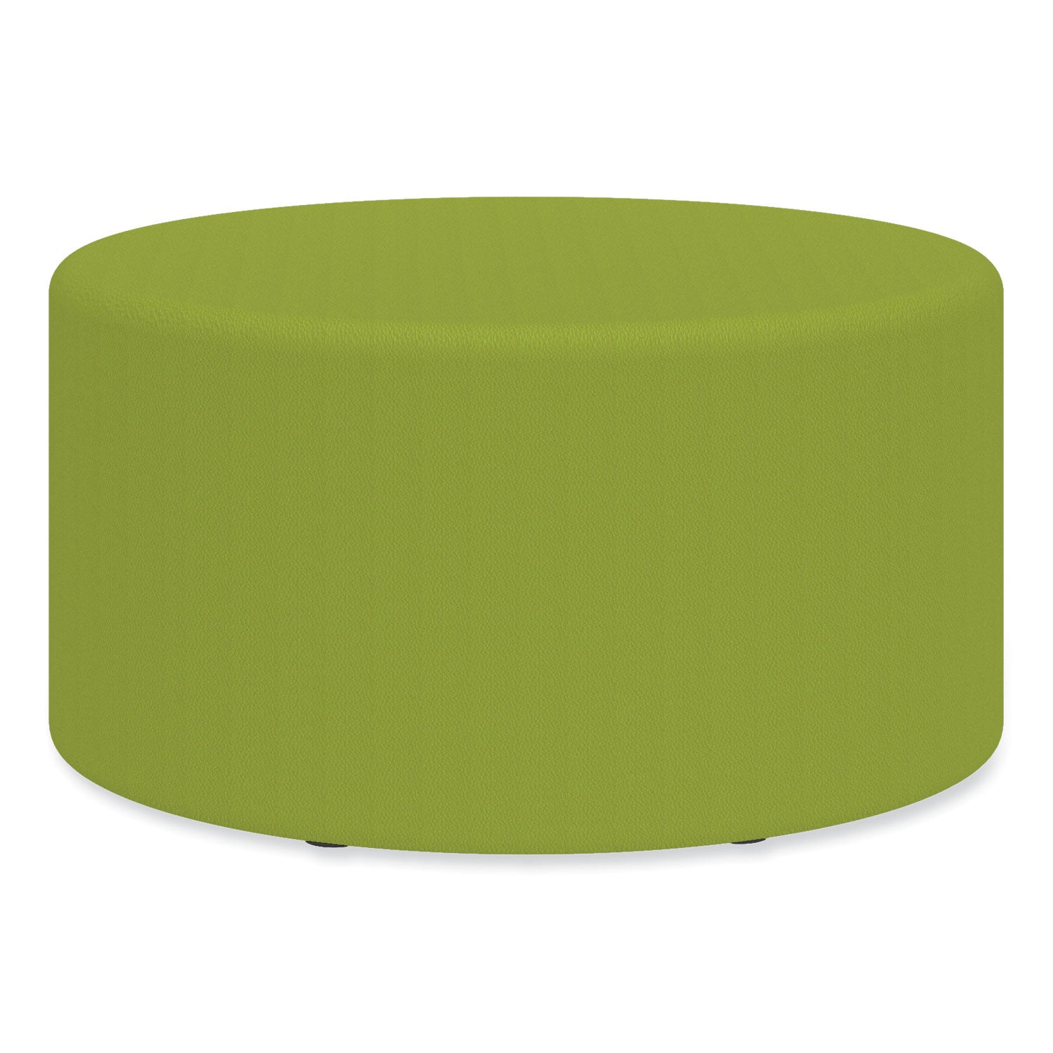 Learn 30" Cylinder Vinyl Ottoman, 30w x 30d x 18h, Green