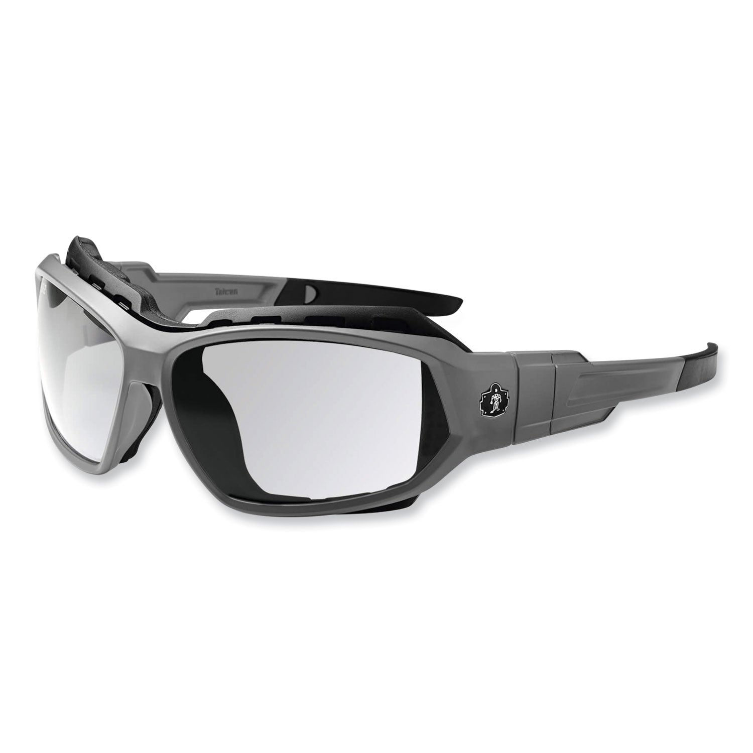 Ergodyne® Skullerz Loki Safety Glasses/Goggles, Matte Gray Nylon Impact Frame, Anti-Fog Clear Polycarb Lens