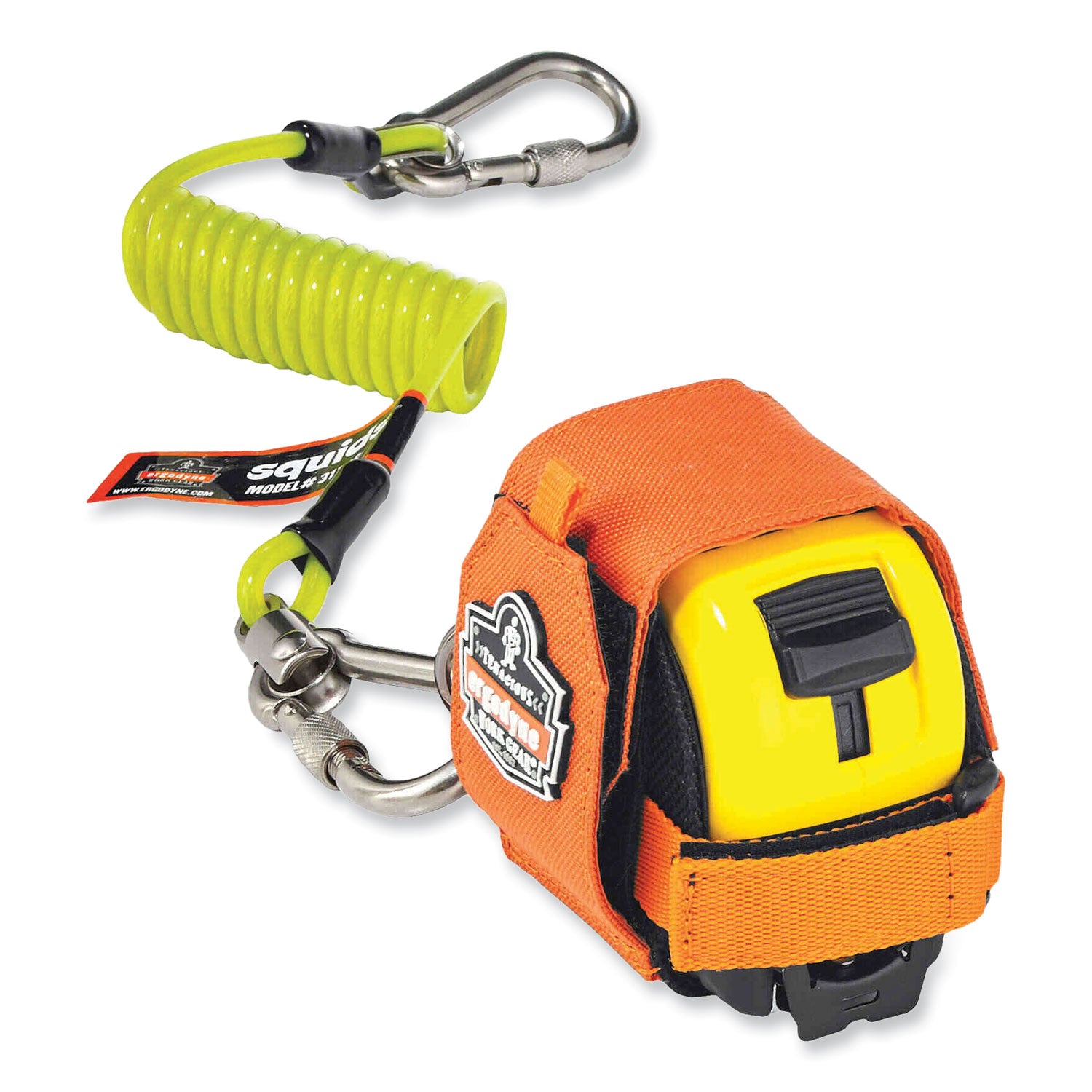 Ergodyne® Squids 3770 Belt Clip Tape Measure Holder, Large, 3.62 x 7.25 x 2.5, Polyester, Orange