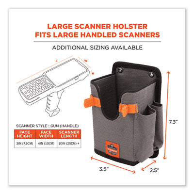 Squids 5543 Handheld Barcode Scanner Mount Holder w/Fastener Straps, 2 Comp, 3.5 x 2.5 x 7.3, Gray - Flipcost