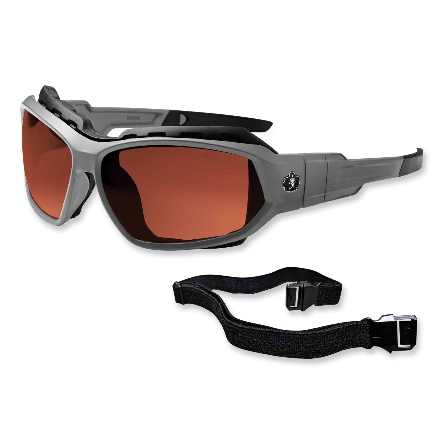 Ergodyne® Skullerz Loki Safety Glasses/Goggles, Gray Nylon Impact Frame, Polarized Copper Polycarbonate Lens