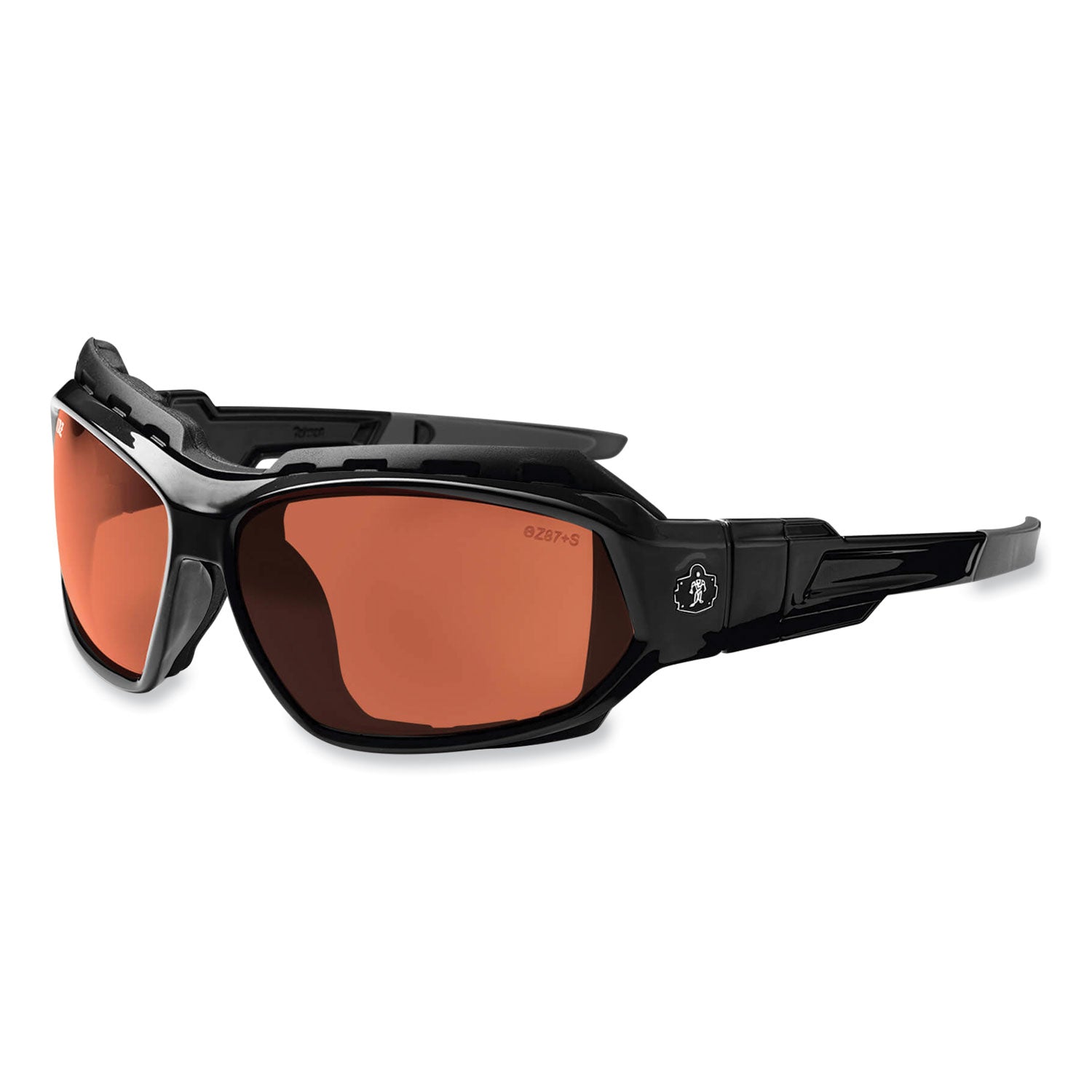 Skullerz Loki Safety Glasses/Goggles, Black Nylon Impact Frame, Polarized Copper Polycarbonate Lens