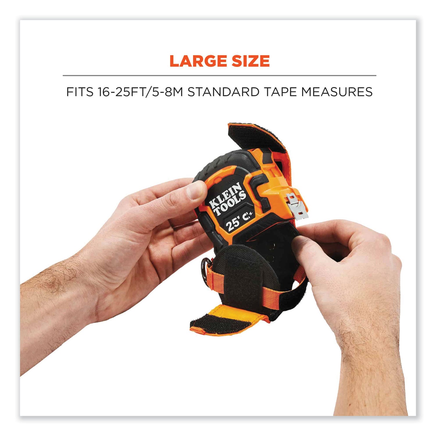 Ergodyne® Squids 3770 Belt Clip Tape Measure Holder, Large, 3.62 x 7.25 x 2.5, Polyester, Orange