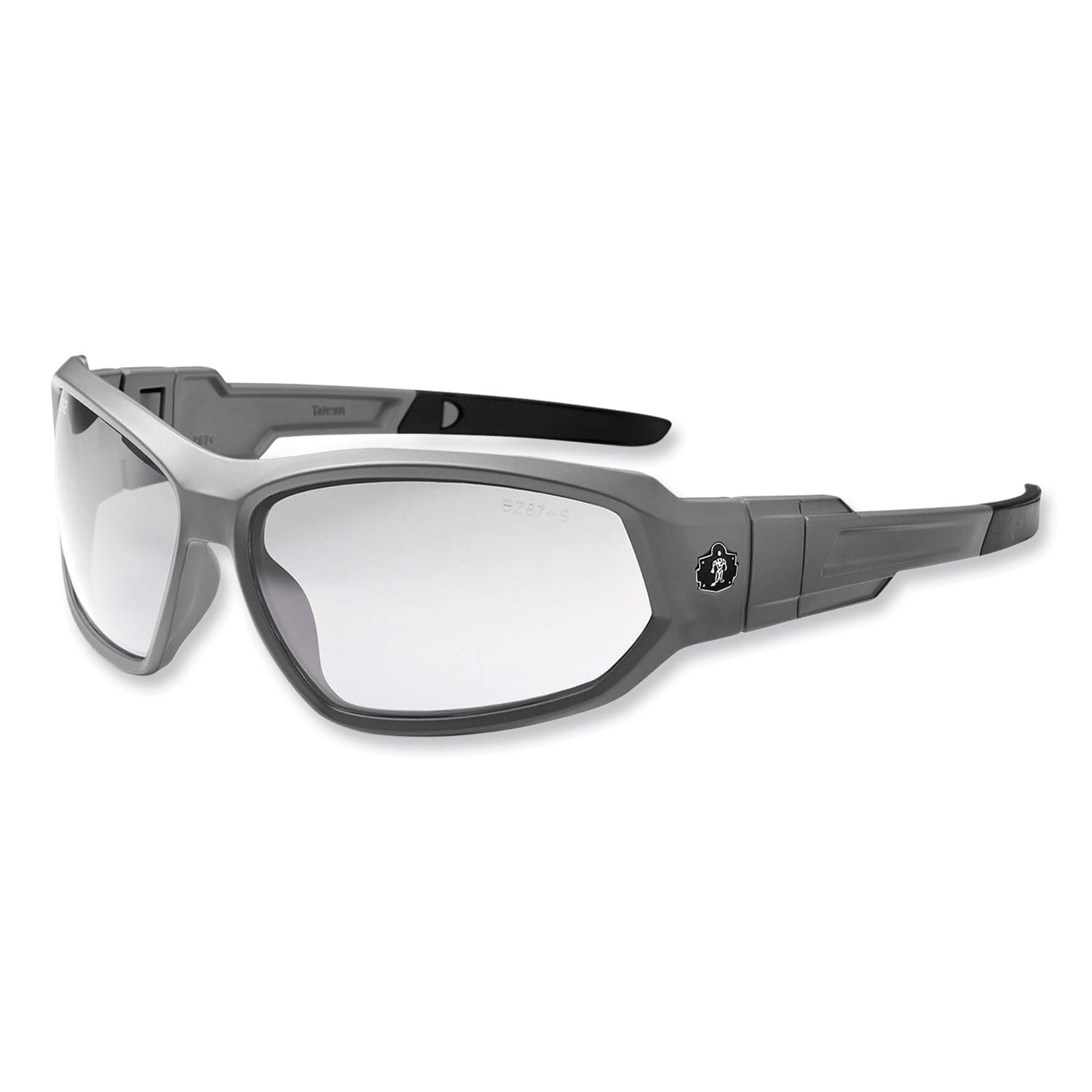 Ergodyne® Skullerz Loki Safety Glasses/Goggles, Matte Gray Nylon Impact Frame, Anti-Fog Clear Polycarb Lens