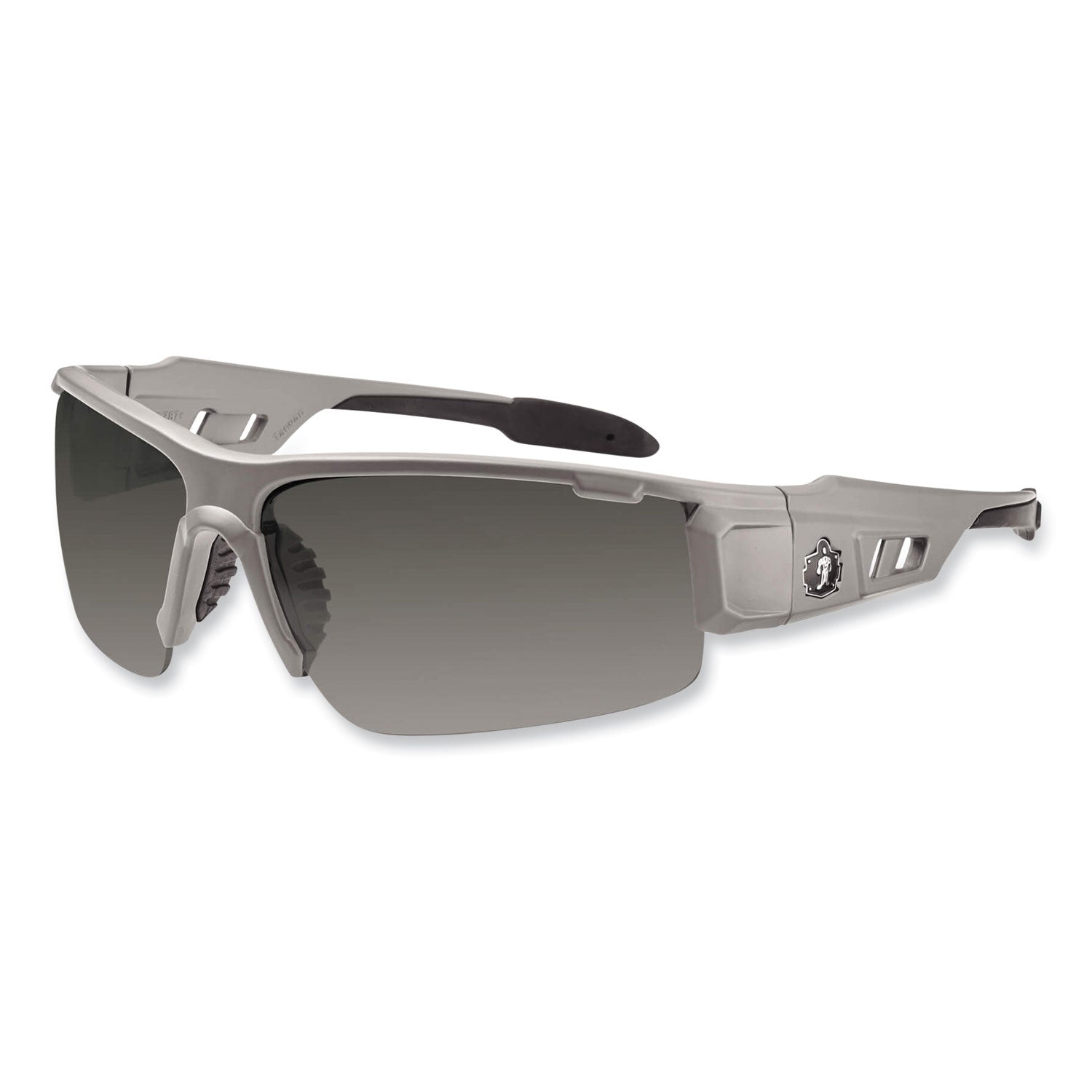 Skullerz Dagr Safety Glasses, Matte Gray Nylon Impact Frame, Anti-Fog Smoke Polycarbonate Lens