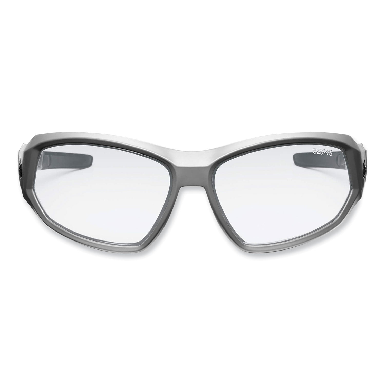 Skullerz Loki Safety Glasses/Goggles, Matte Gray Nylon Impact Frame, Anti-Fog Clear Polycarb Lens