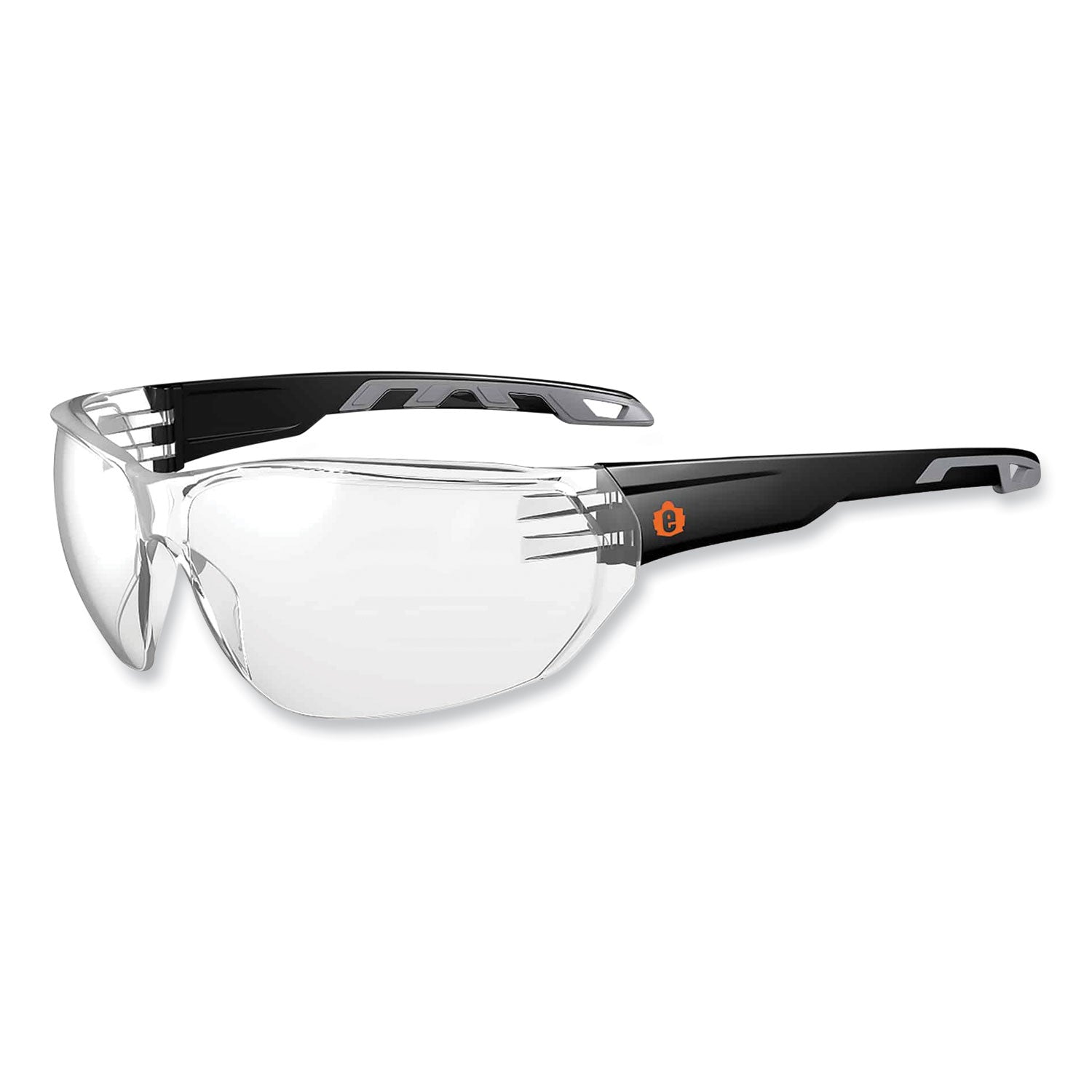 Skullerz Vali Frameless Safety Glasses, Black Nylon Impact Frame, Anti-Fog Clear Polycarbonate Lens