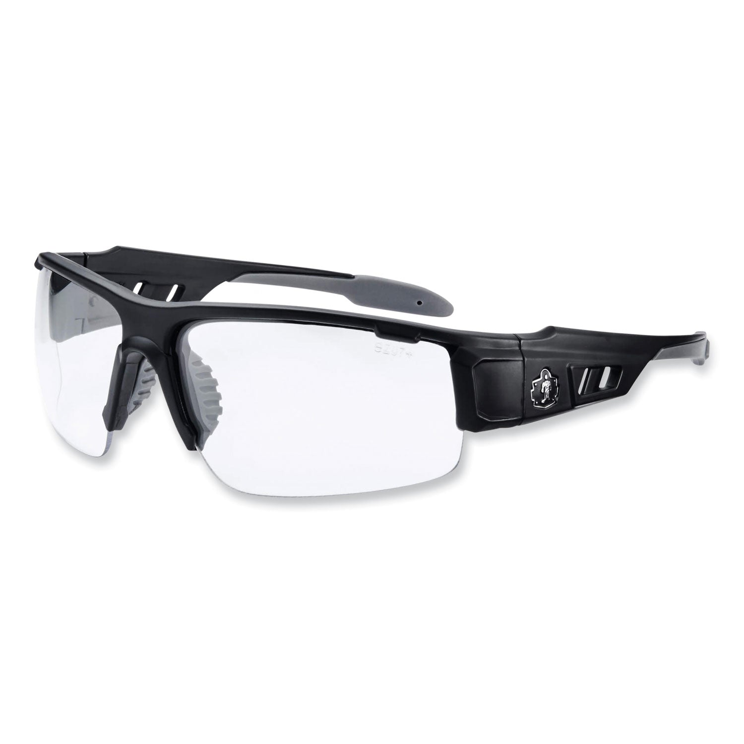 Skullerz Dagr Safety Glasses, Matte Black Nylon Impact Frame, Anti-Fog Clear Polycarbonate Lens