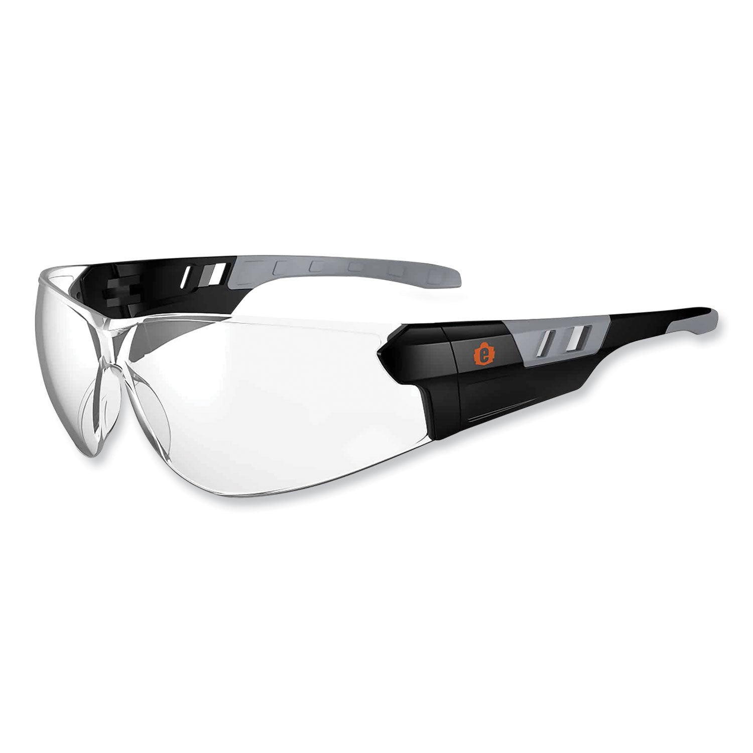 Skullerz Saga Frameless Safety Glasses, Black Nylon Impact Frame, Anti-Fog Clear Polycarbonate Lens