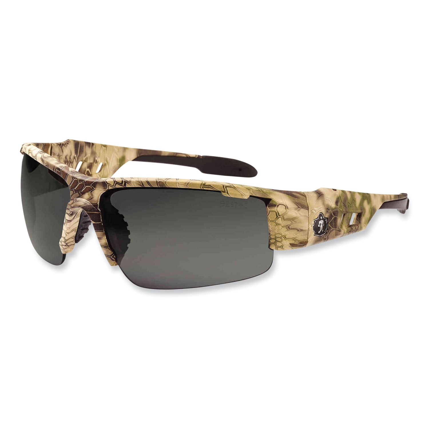 Skullerz Dagr Safety Glasses, Kryptek Highlander Nylon Impact Frame, Polarized Smoke Polycarbonate Lens