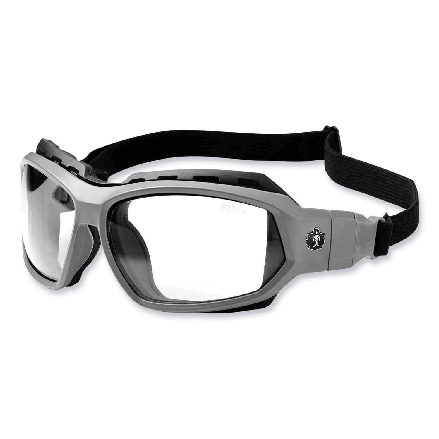 Ergodyne® Skullerz Loki Safety Glasses/Goggles, Matte Gray Nylon Impact Frame, Anti-Fog Clear Polycarb Lens