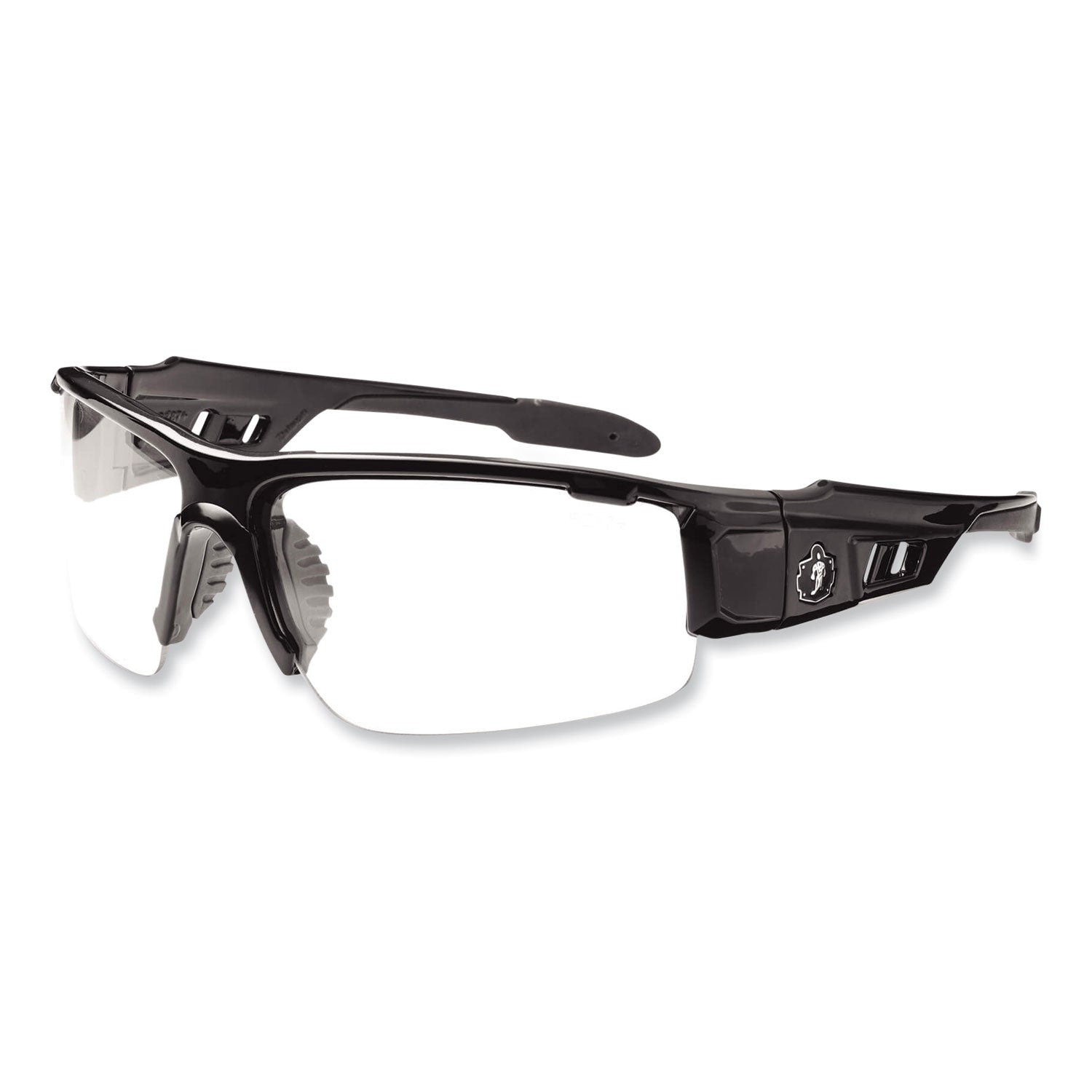 Skullerz Dagr Safety Glasses, Black Nylon Impact Frame, Anti-Fog Clear Polycarbonate Lens