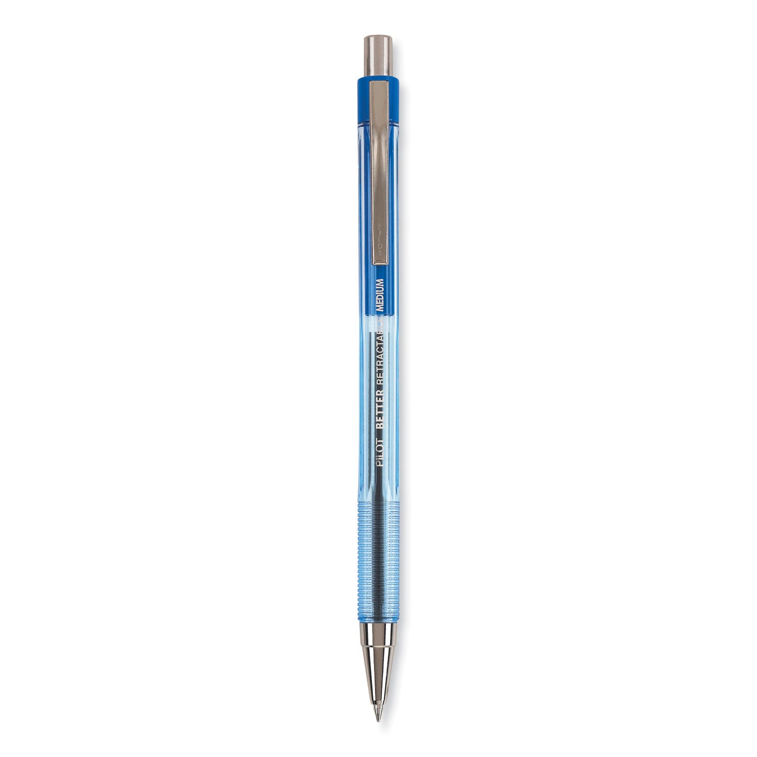 Better Ballpoint Pen, Retractable, Medium 1 mm, Blue Ink, Translucent Blue Barrel, Dozen