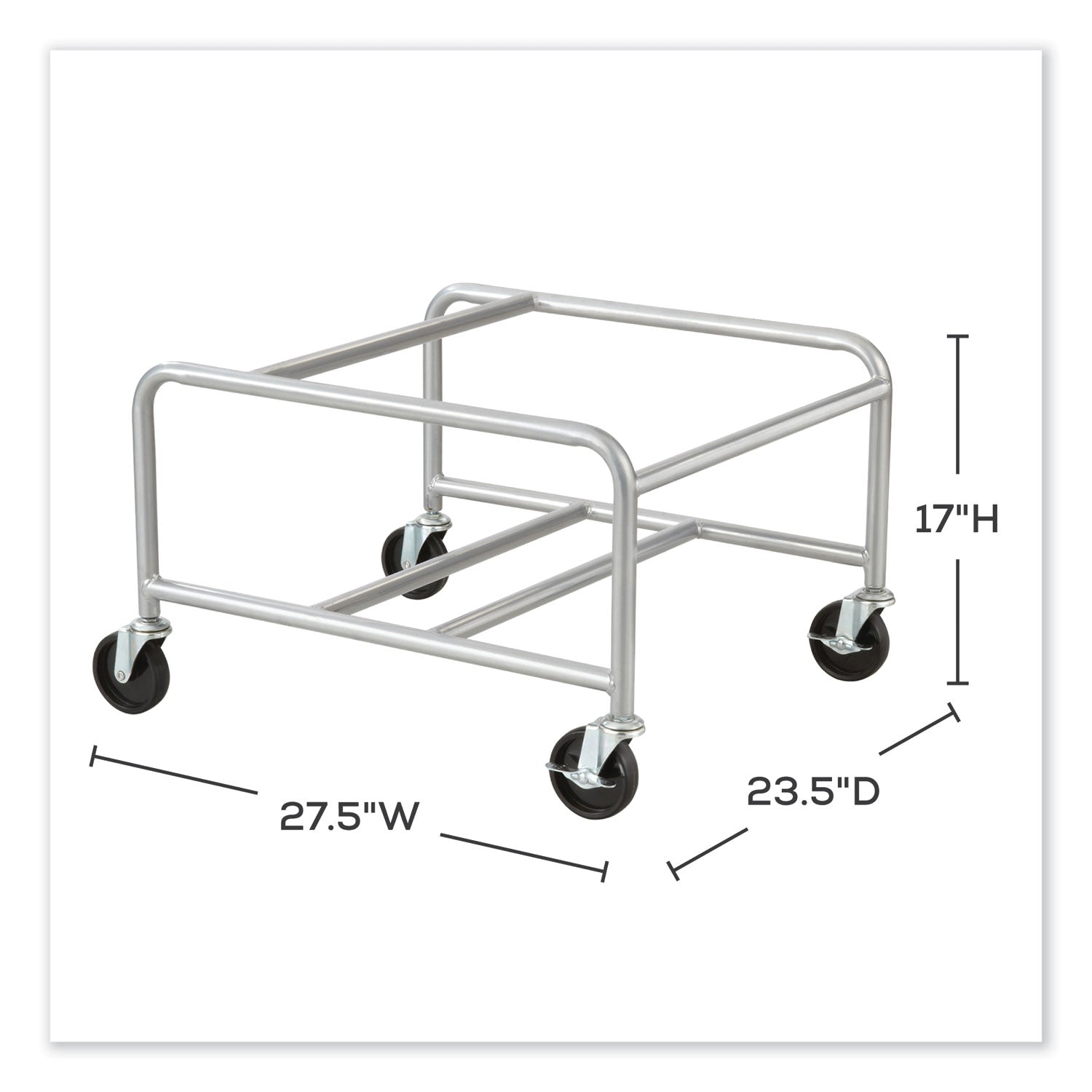 Safco® Sled Base Stack Chair Cart, Metal, 500 lb Capacity, 23.5" x 27.5" x 17", Silver