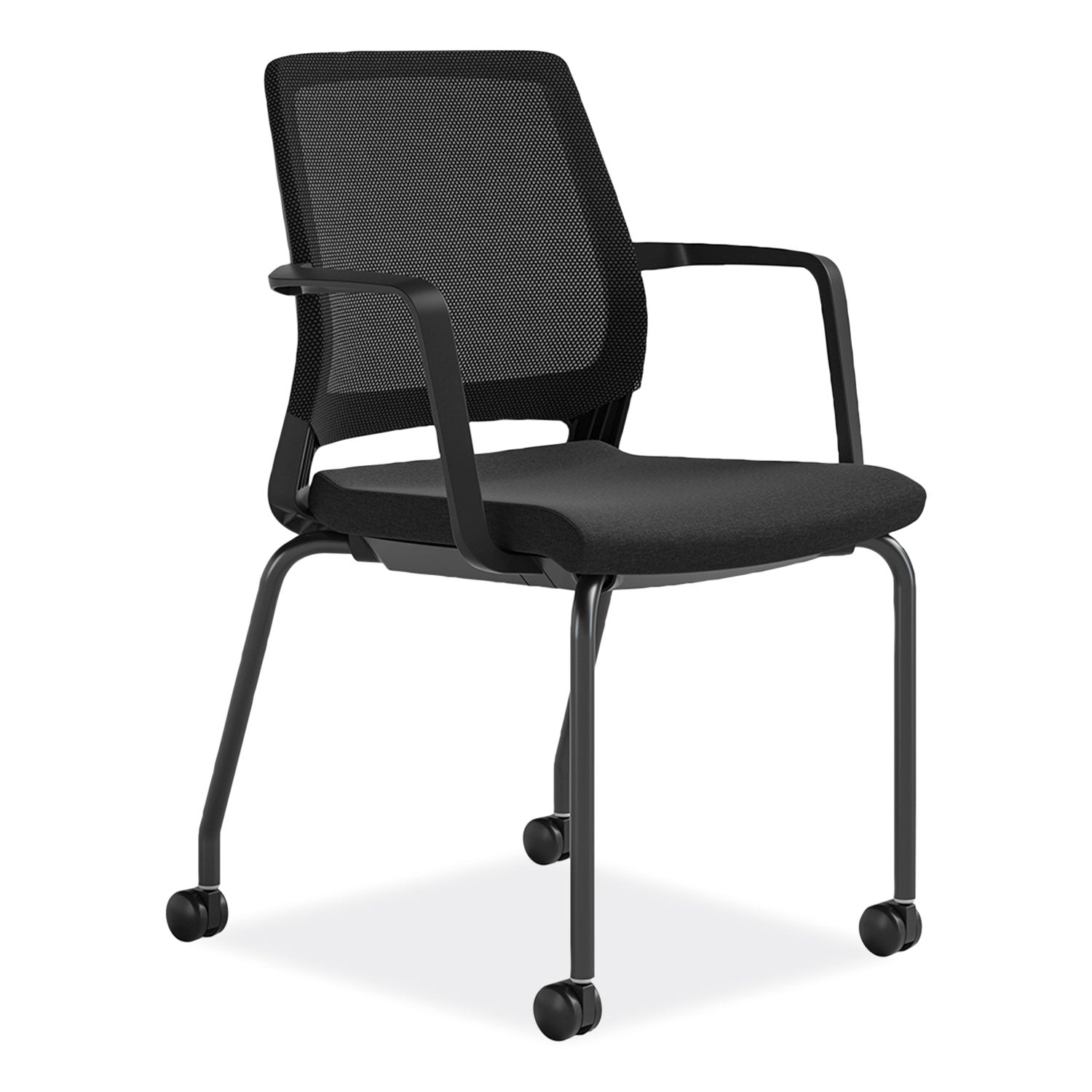 Medina Guest Chair, Supports Up to 275 lb, 18" Seat Height, Black Seat/Back/Base