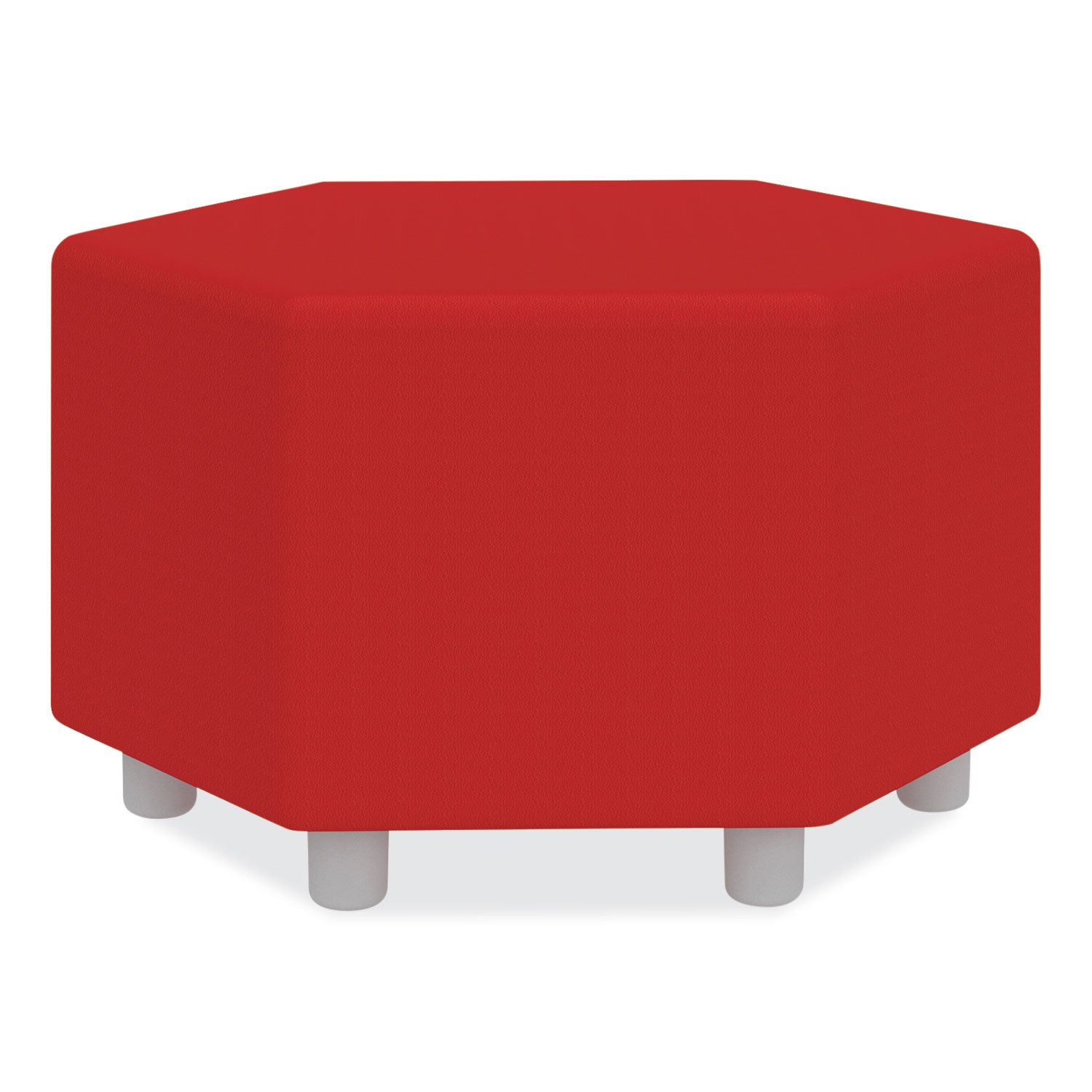 Safco® Learn 30" Hexagon Vinyl Ottoman, 30w x 30d x 18h, Red