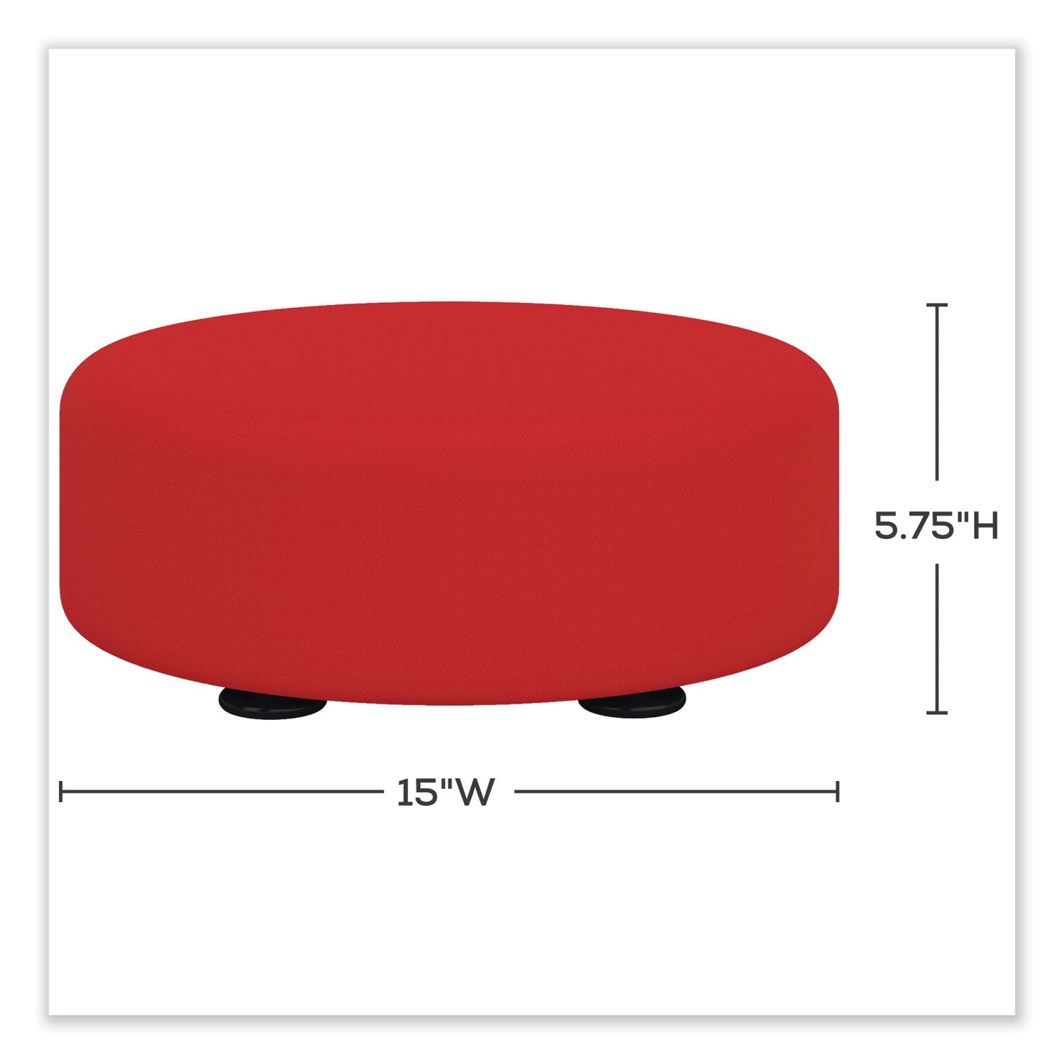 Safco® Learn 15" Round Vinyl Floor Seat, 15" dia x 5.75"h, Red