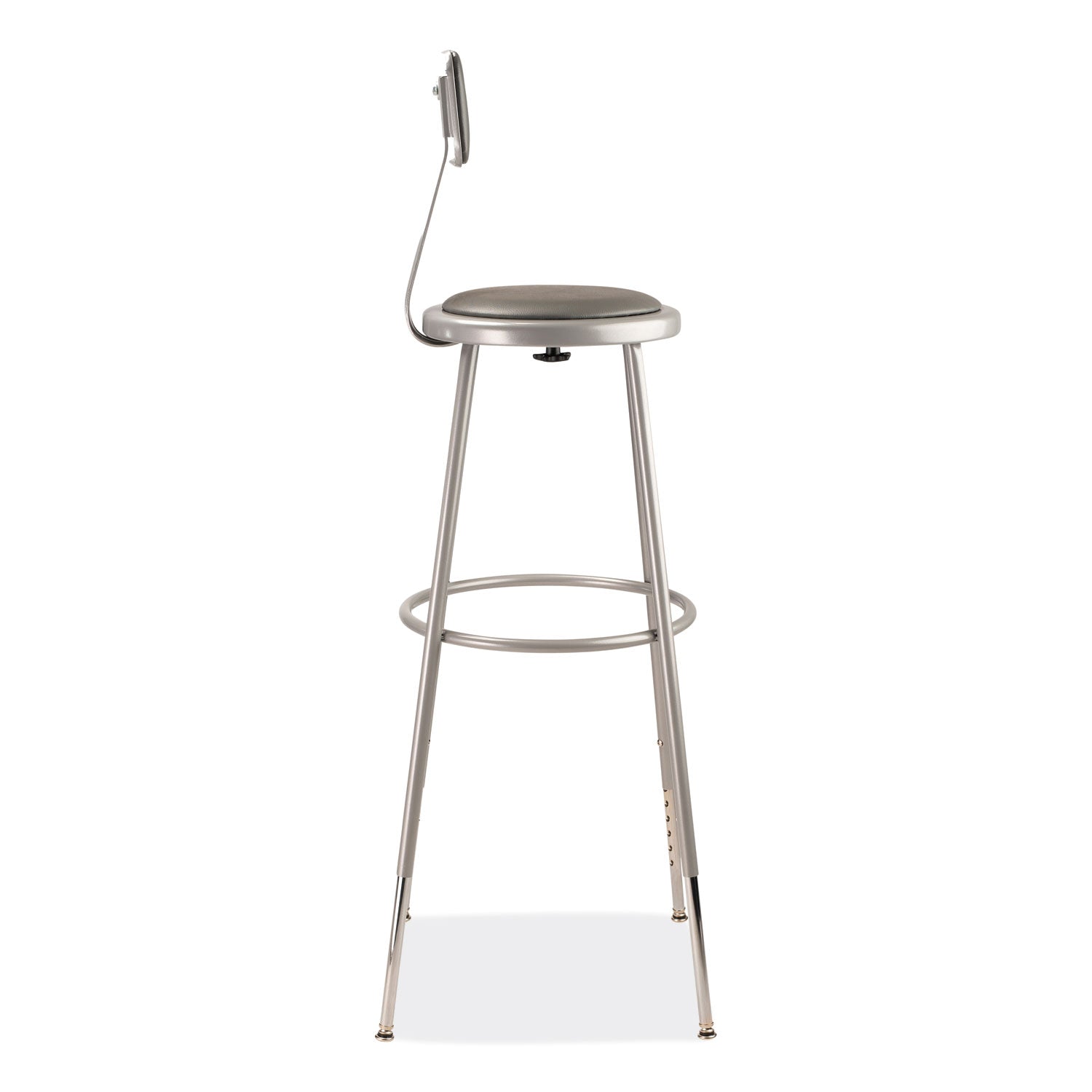 NPS® 6400 Series Height Adjustable Heavy Duty Padded Stool with Backrest, Supports 300 Up to lb, 32" to 39" Seat Height, Gray