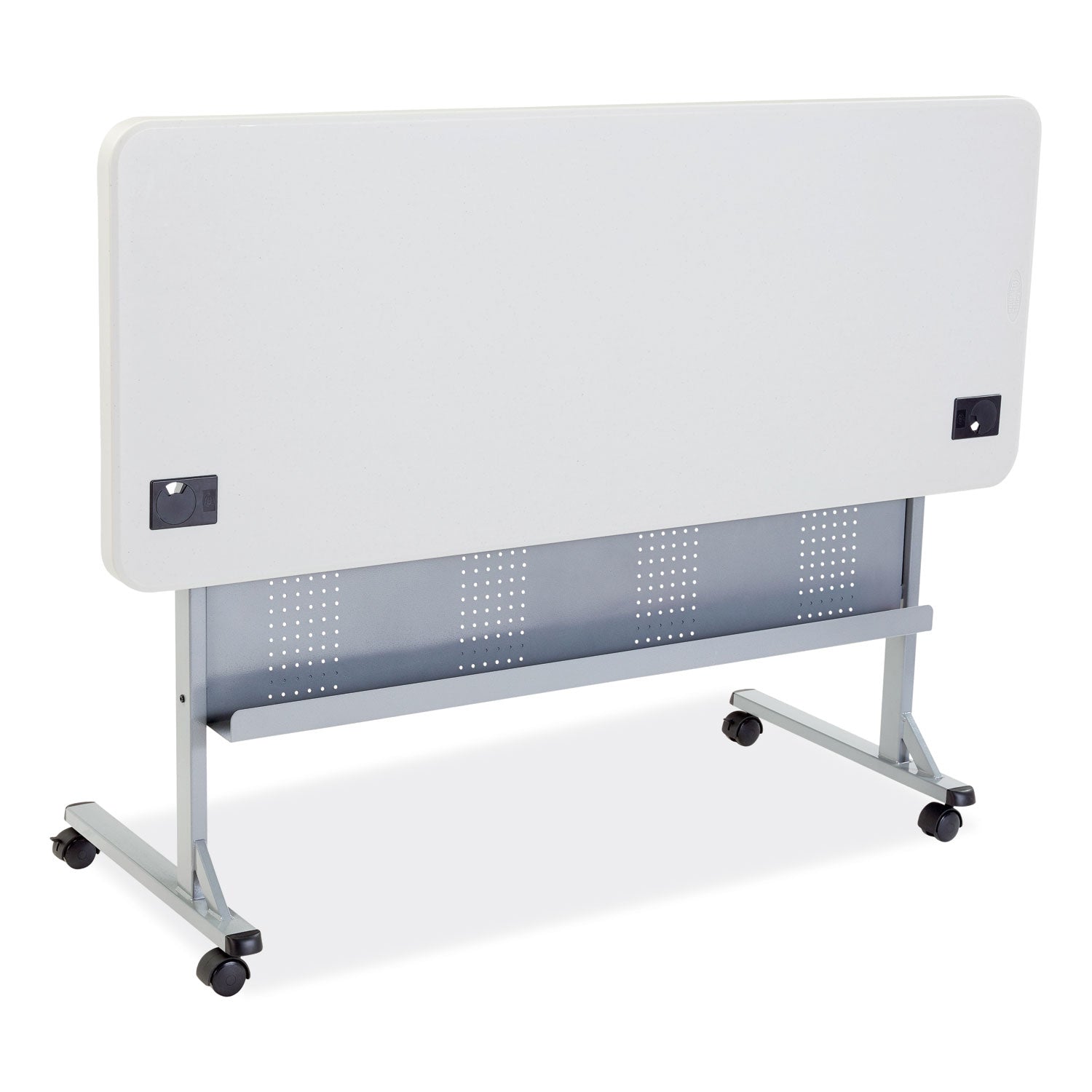 NPS® Flip-N-Store Training Table, Rectangular, 24 x 60 x 29.5, Speckled Gray