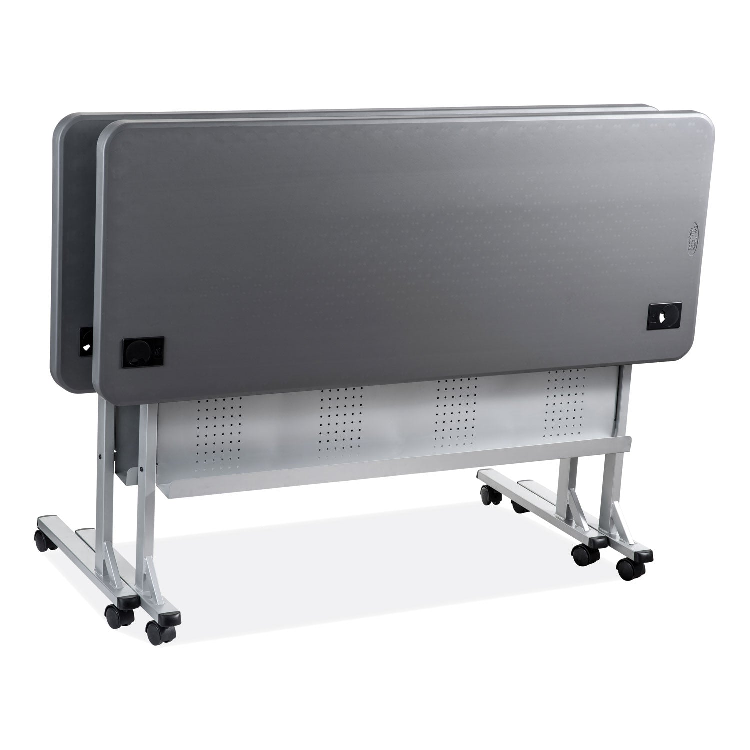 NPS® Flip-N-Store Training Table, Rectangular, 24 x 60 x 29.5, Charcoal Gray