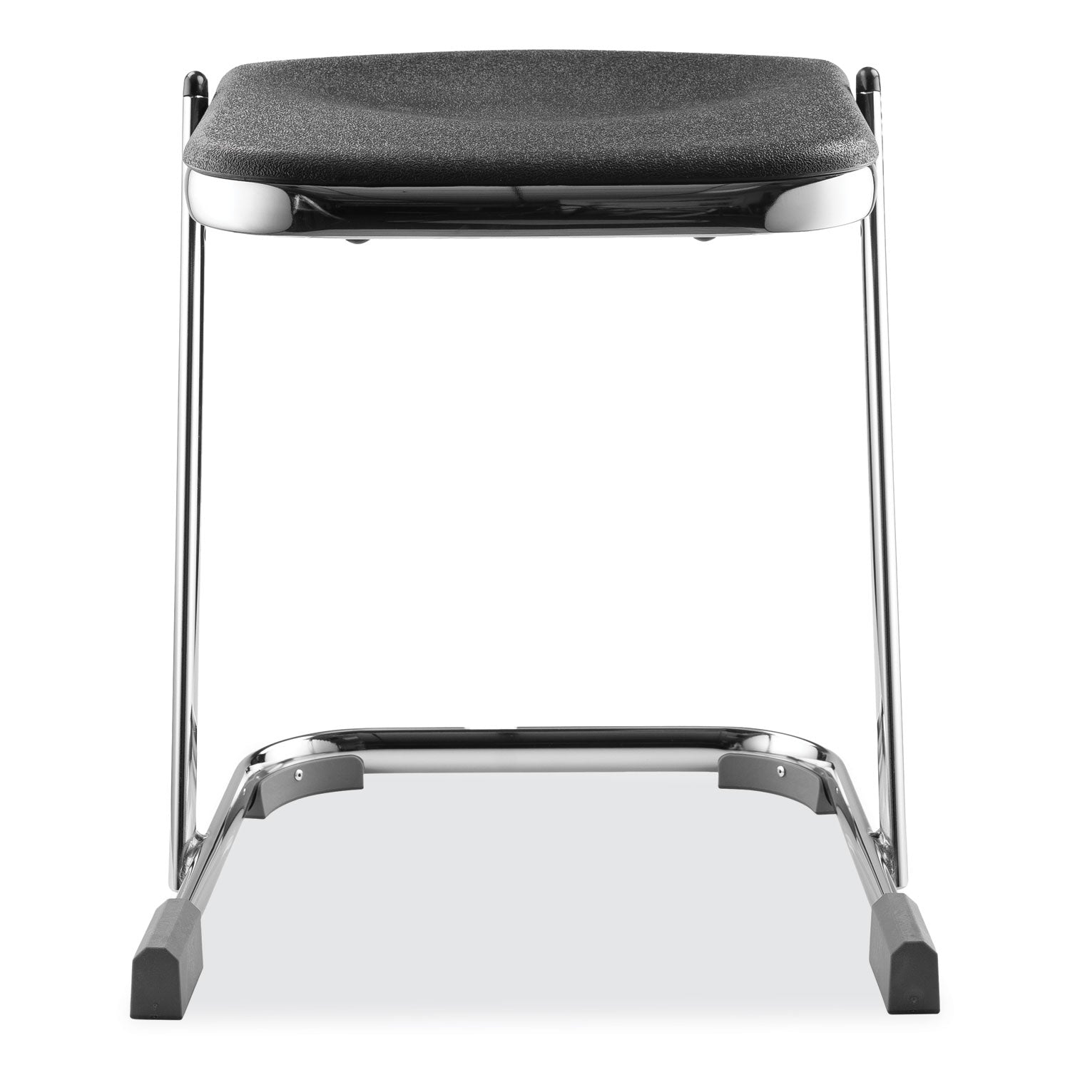 NPS® 6600 Series Elephant Z-Stool, Backless, Supports Up to 500lb, 18" Seat Height, Black Seat, Chrome Frame