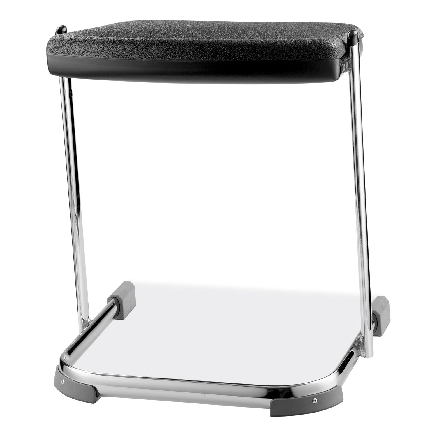 NPS® 6600 Series Elephant Z-Stool, Backless, Supports Up to 500lb, 18" Seat Height, Black Seat, Chrome Frame