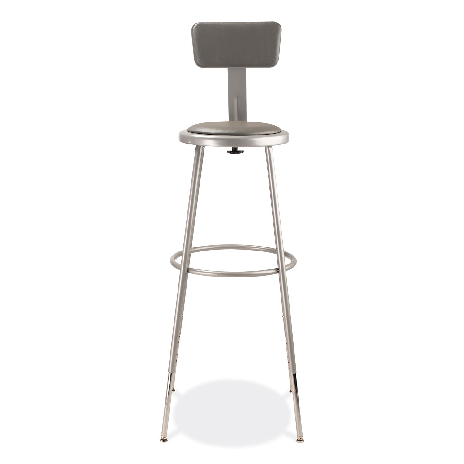 NPS® 6400 Series Height Adjustable Heavy Duty Padded Stool with Backrest, Supports 300 Up to lb, 32" to 39" Seat Height, Gray