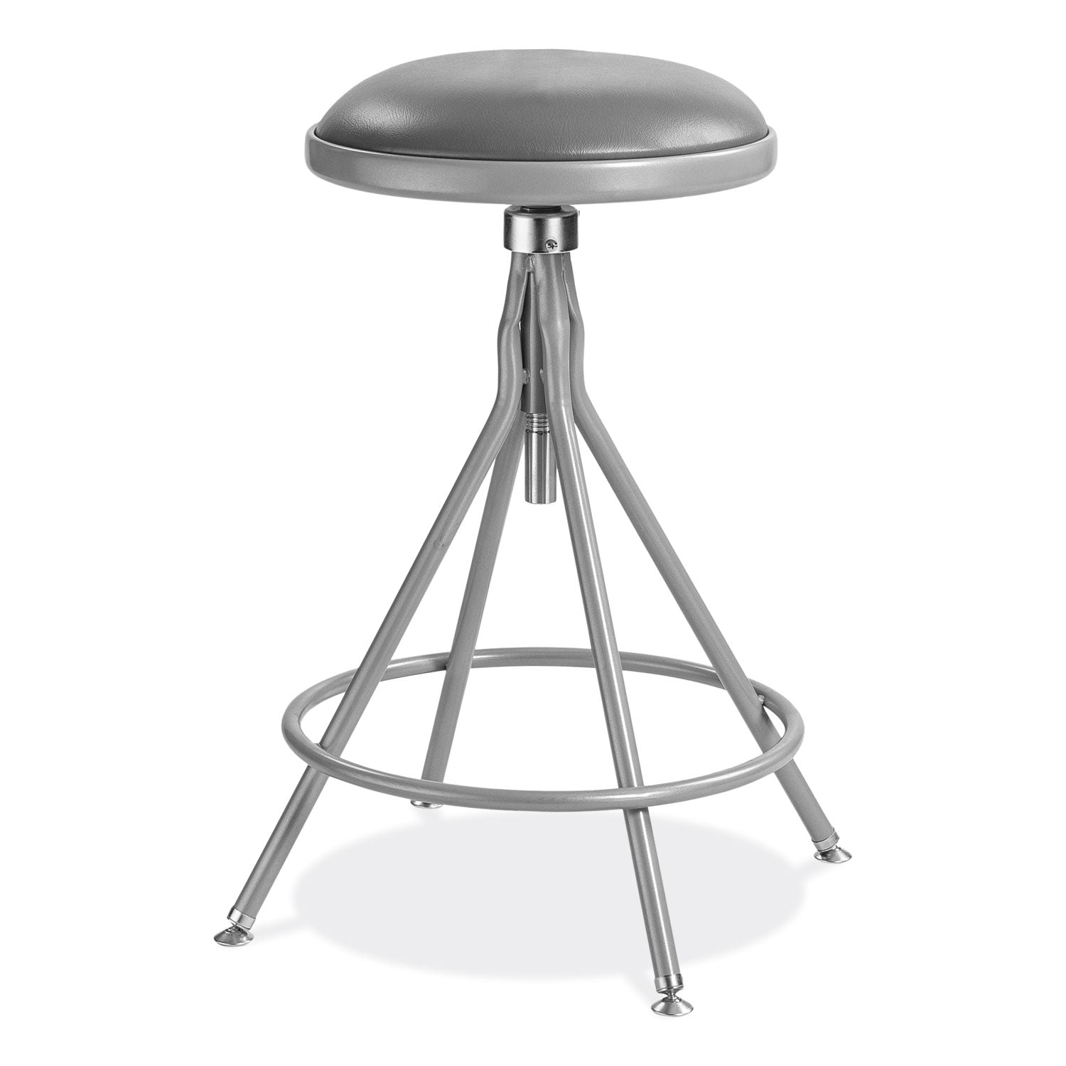 6500 Series Height Adjustable Heavy Duty Padded Swivel Stool, Supports Up to 500 lb, 24" to 30" Seat Height, Gray