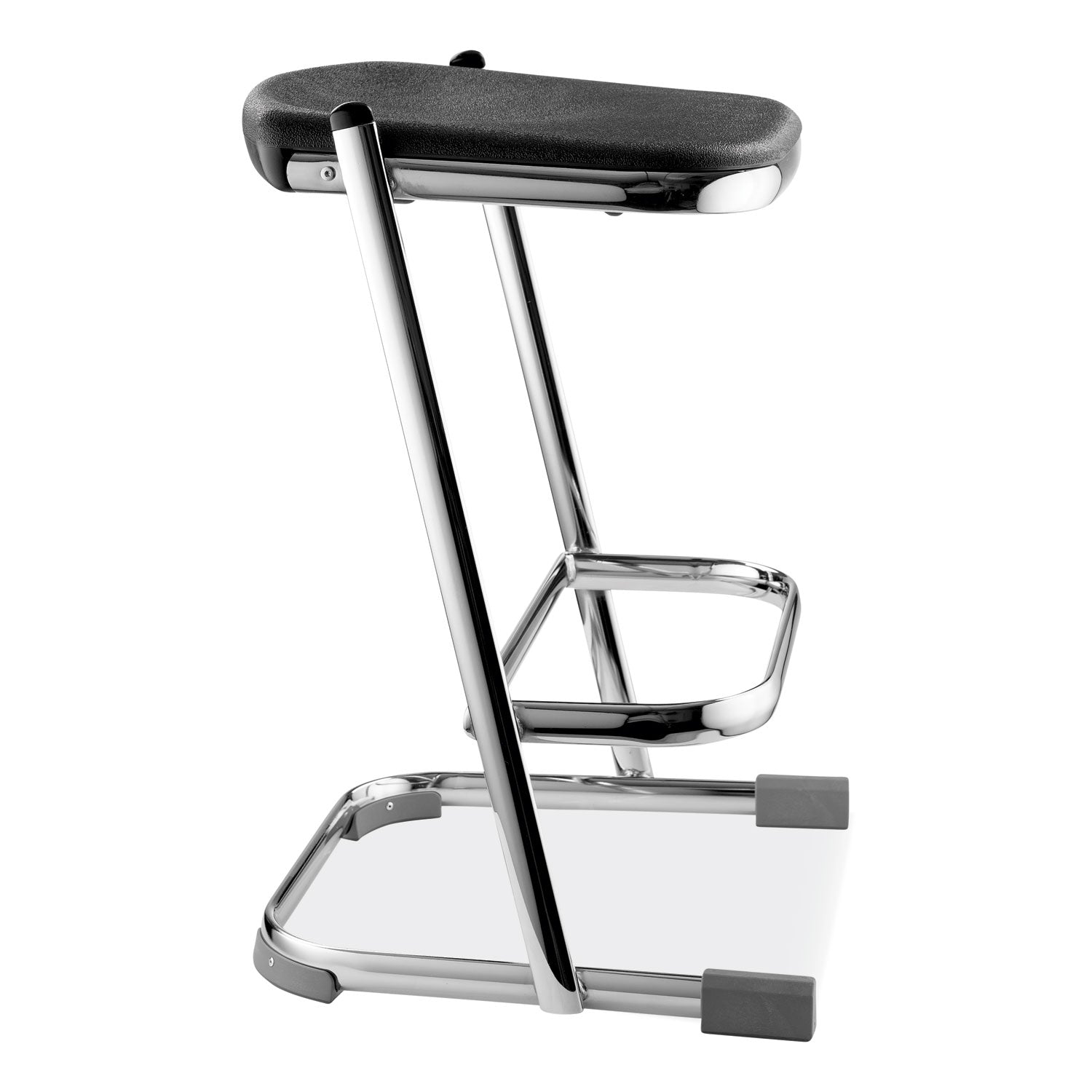 NPS® 6600 Series Elephant Z-Stool, Backless, Supports Up to 500 lb, 24" Seat Height, Black Seat, Chrome Frame