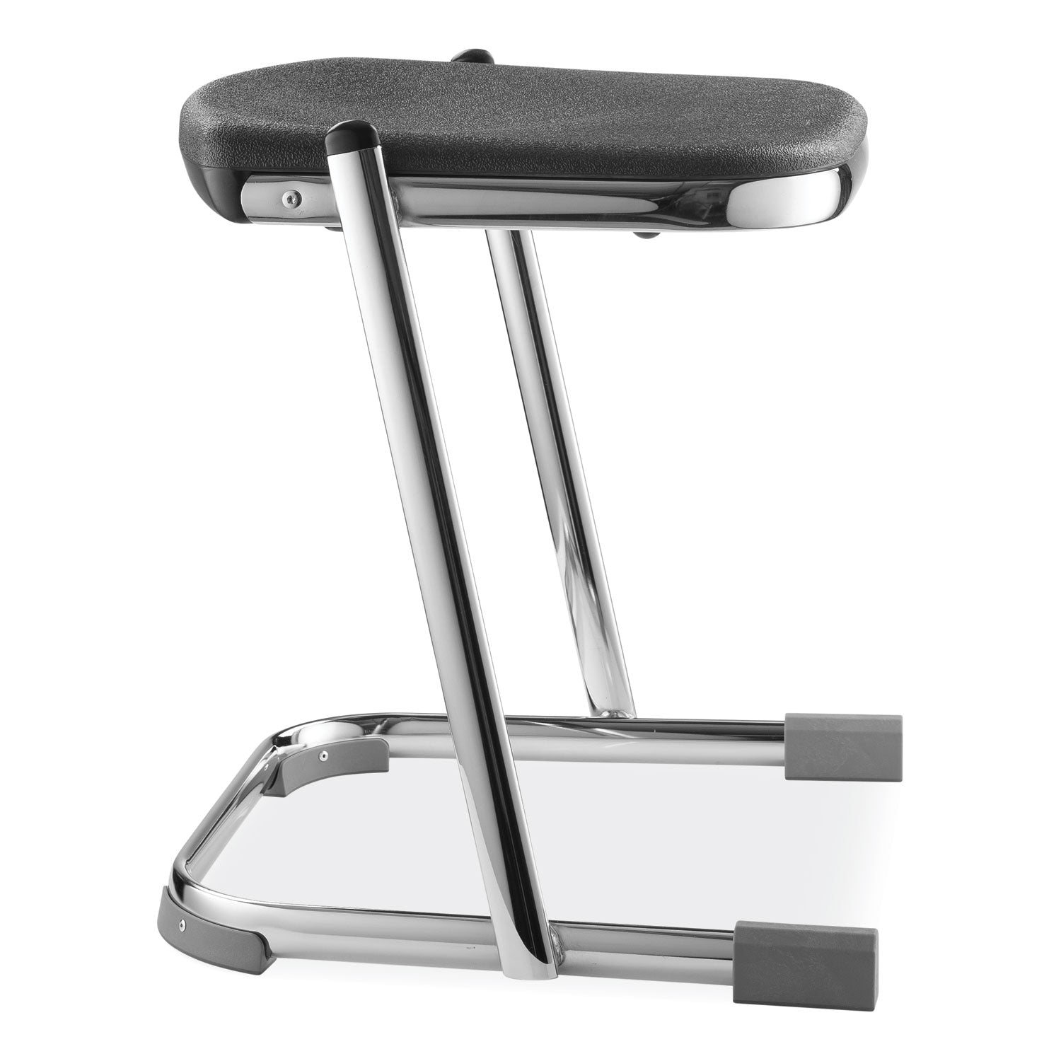 NPS® 6600 Series Elephant Z-Stool, Backless, Supports Up to 500lb, 18" Seat Height, Black Seat, Chrome Frame