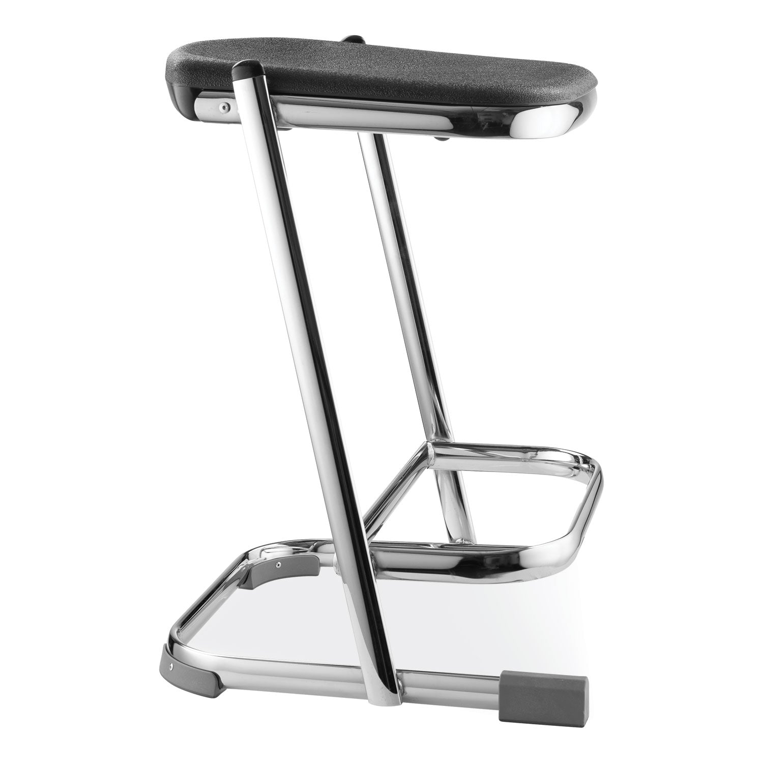 NPS® 6600 Series Elephant Z-Stool, Backless, Supports Up to 500 lb, 22" Seat Height, Black Seat, Chrome Frame