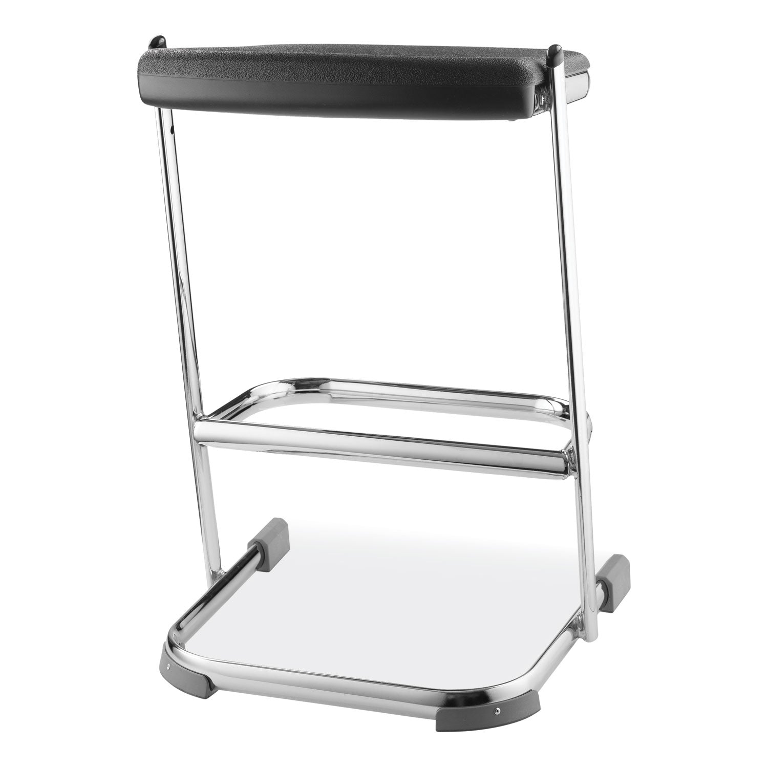 NPS® 6600 Series Elephant Z-Stool, Backless, Supports Up to 500 lb, 24" Seat Height, Black Seat, Chrome Frame