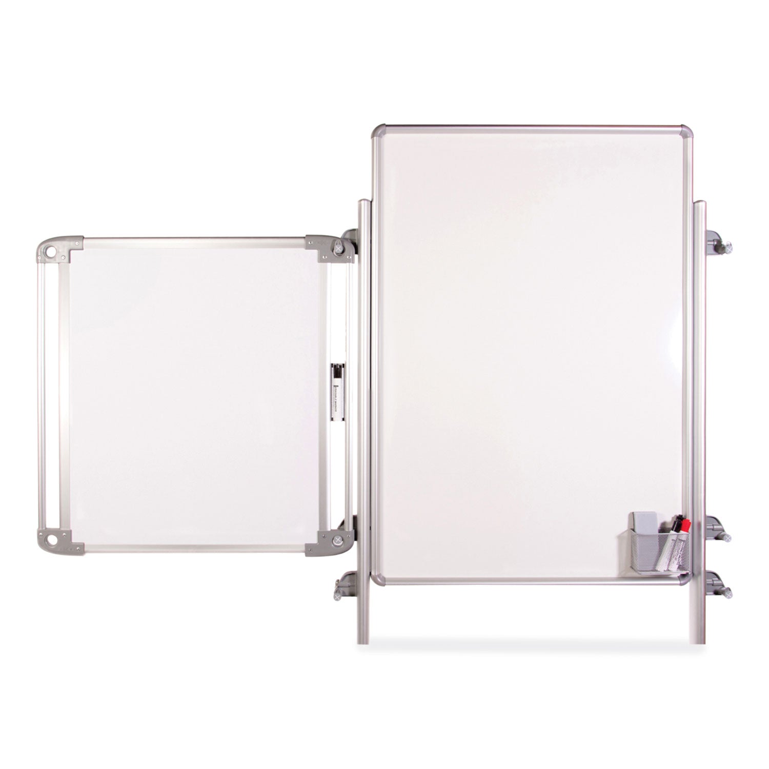 Ghent Nexus Easel Whiteboard, 32 x 76.13, White Surface, Satin Aluminum Frame