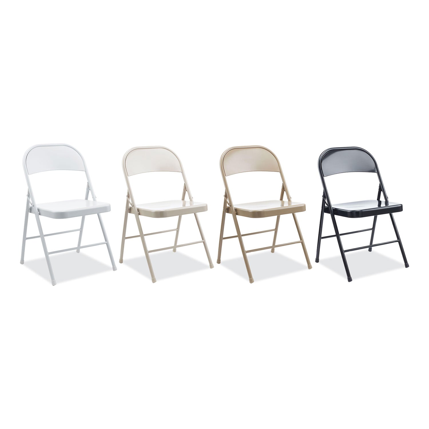 Alera® Armless Steel Folding Chair, Supports Up to 275 lb, Tan Seat, Tan Back, Tan Base, 4/Carton