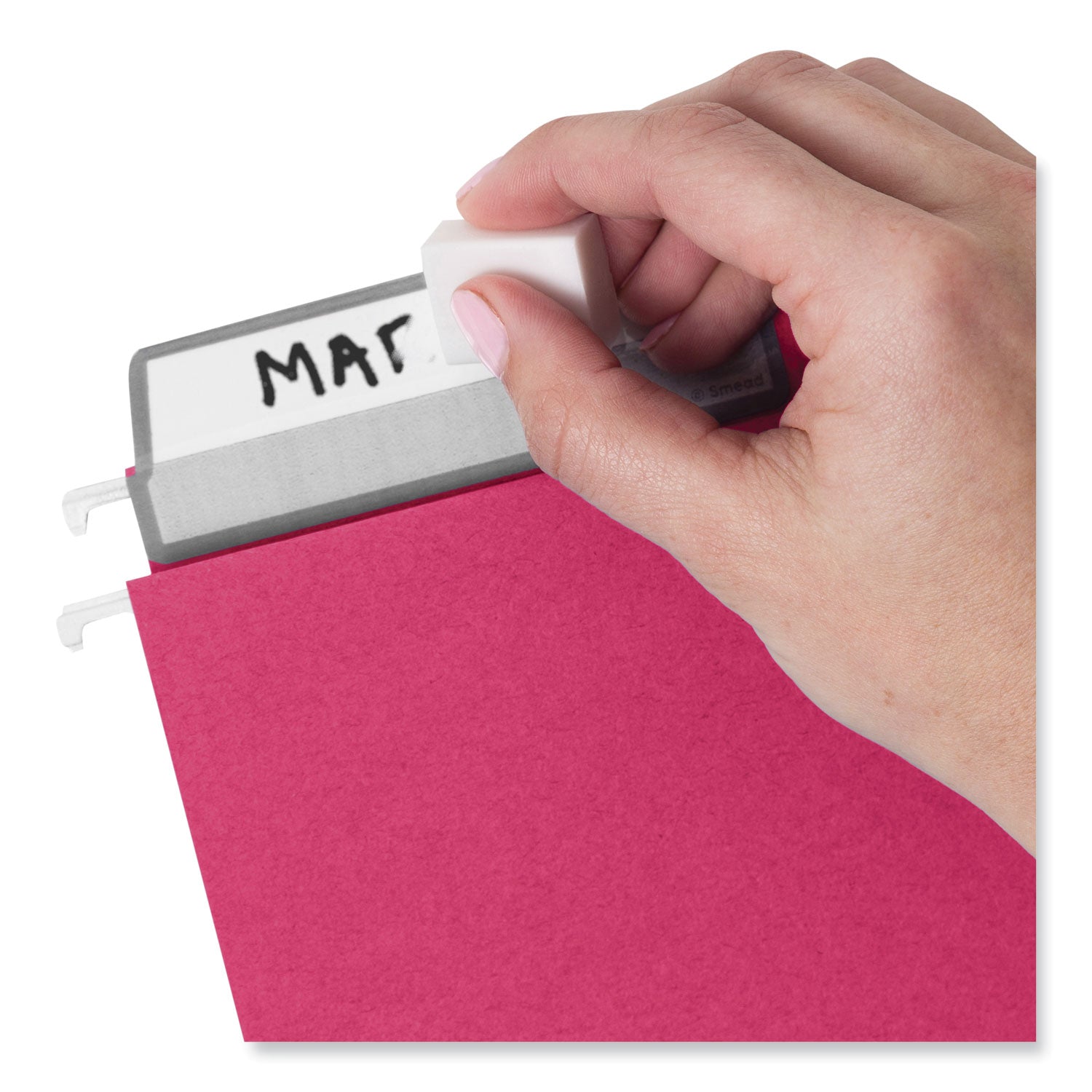 Smead™ Colored Hanging File Folders with ProTab Kit, Letter Size, 1/3-Cut, Red